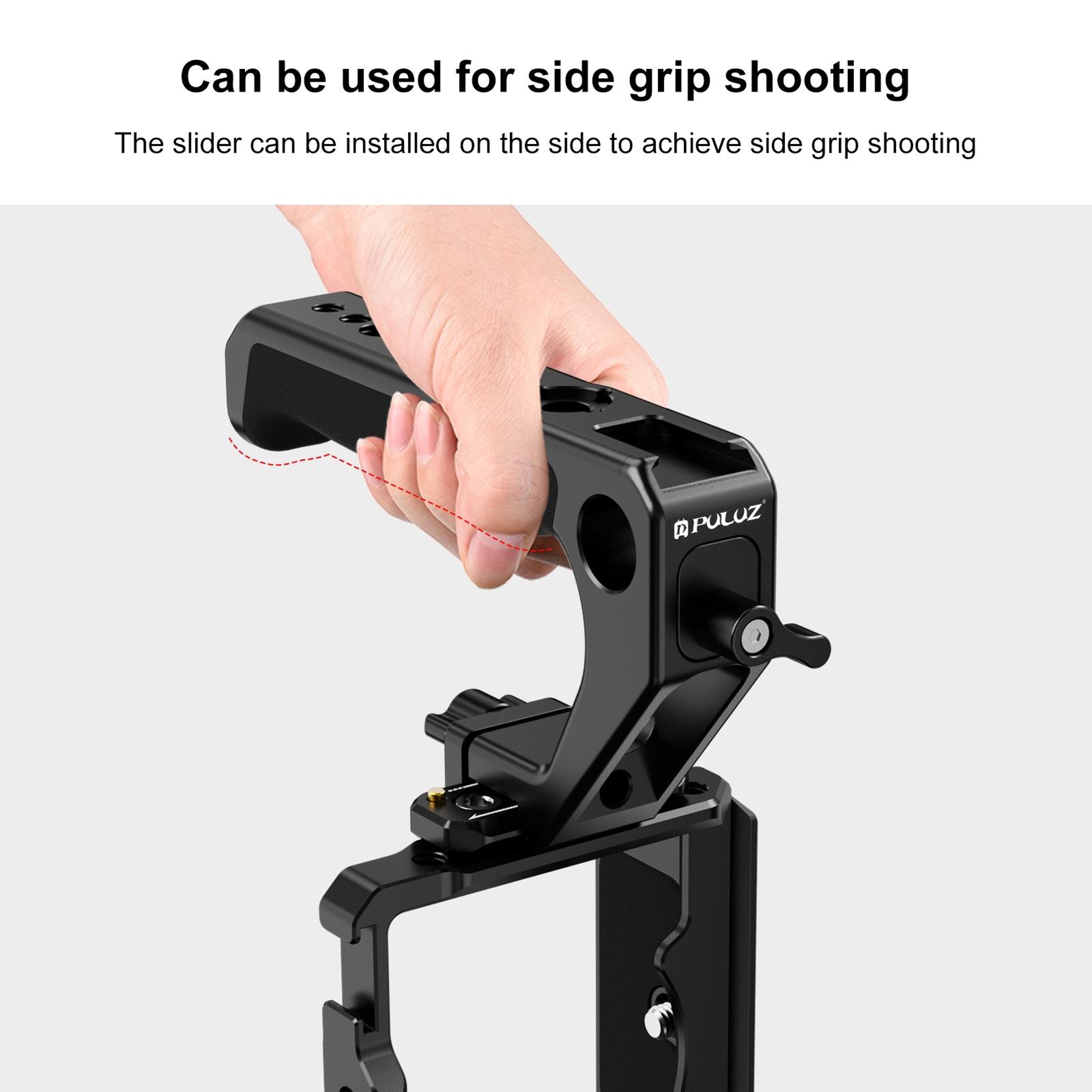 PULUZ Quick Release Camera Cage Handle with Cold Shoe Mount for DSLR & Video Rig – view 6