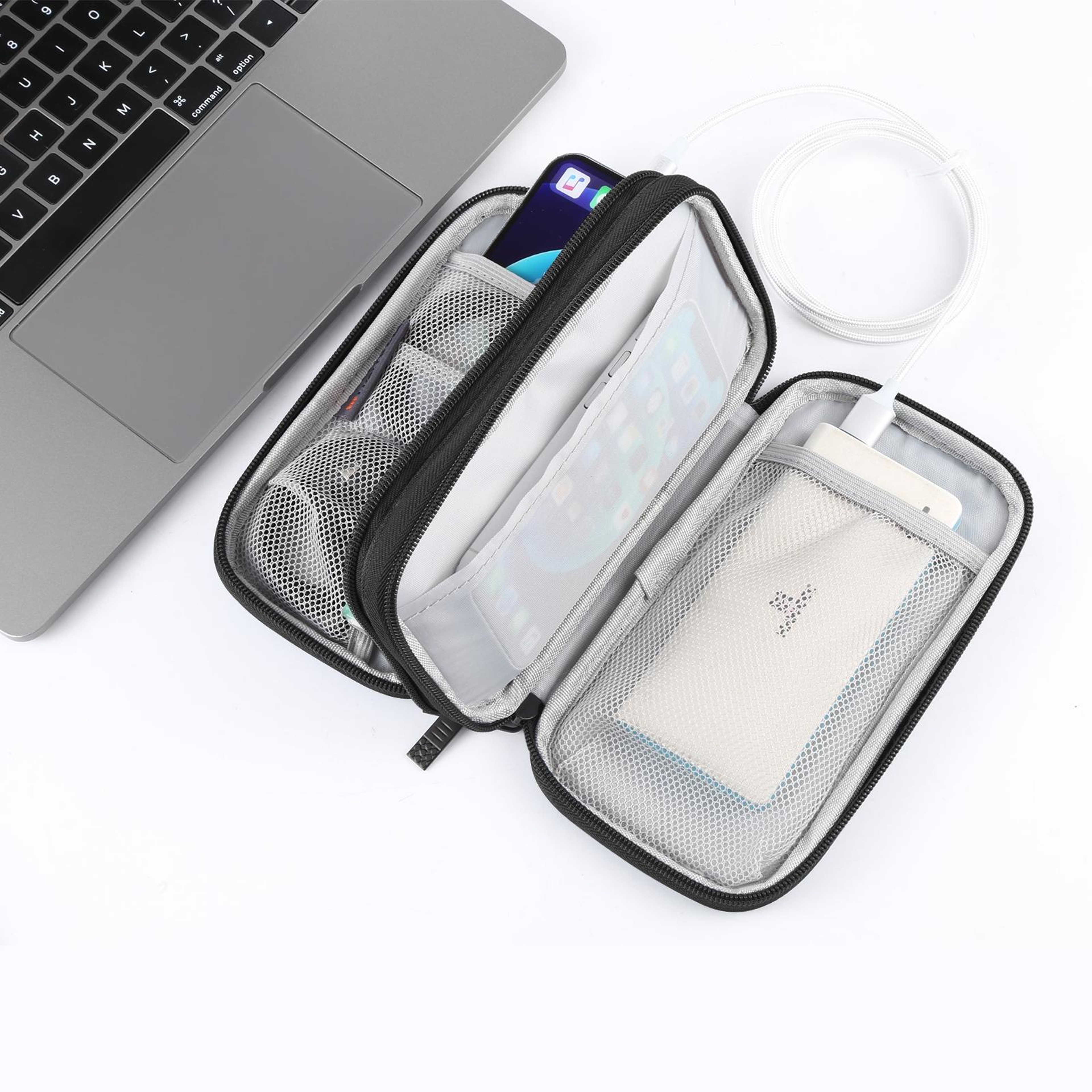 HAWEEL Double Layer Electronic Organizer Bag Cable Organizer Travel Case For Tech Accessories 6