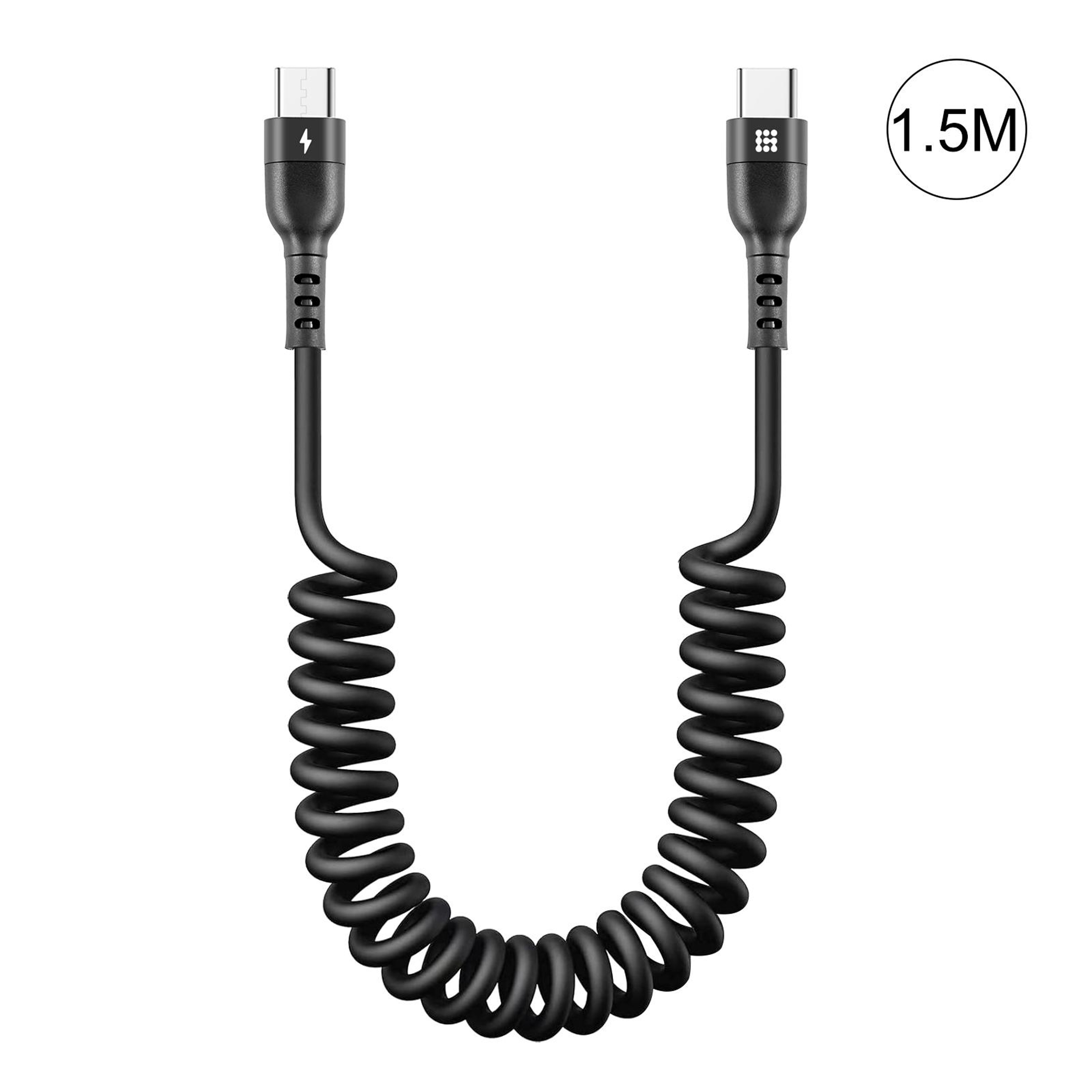 HAWEEL Retractable Coiled USBC To USBC PD Fast Charging Cable 9