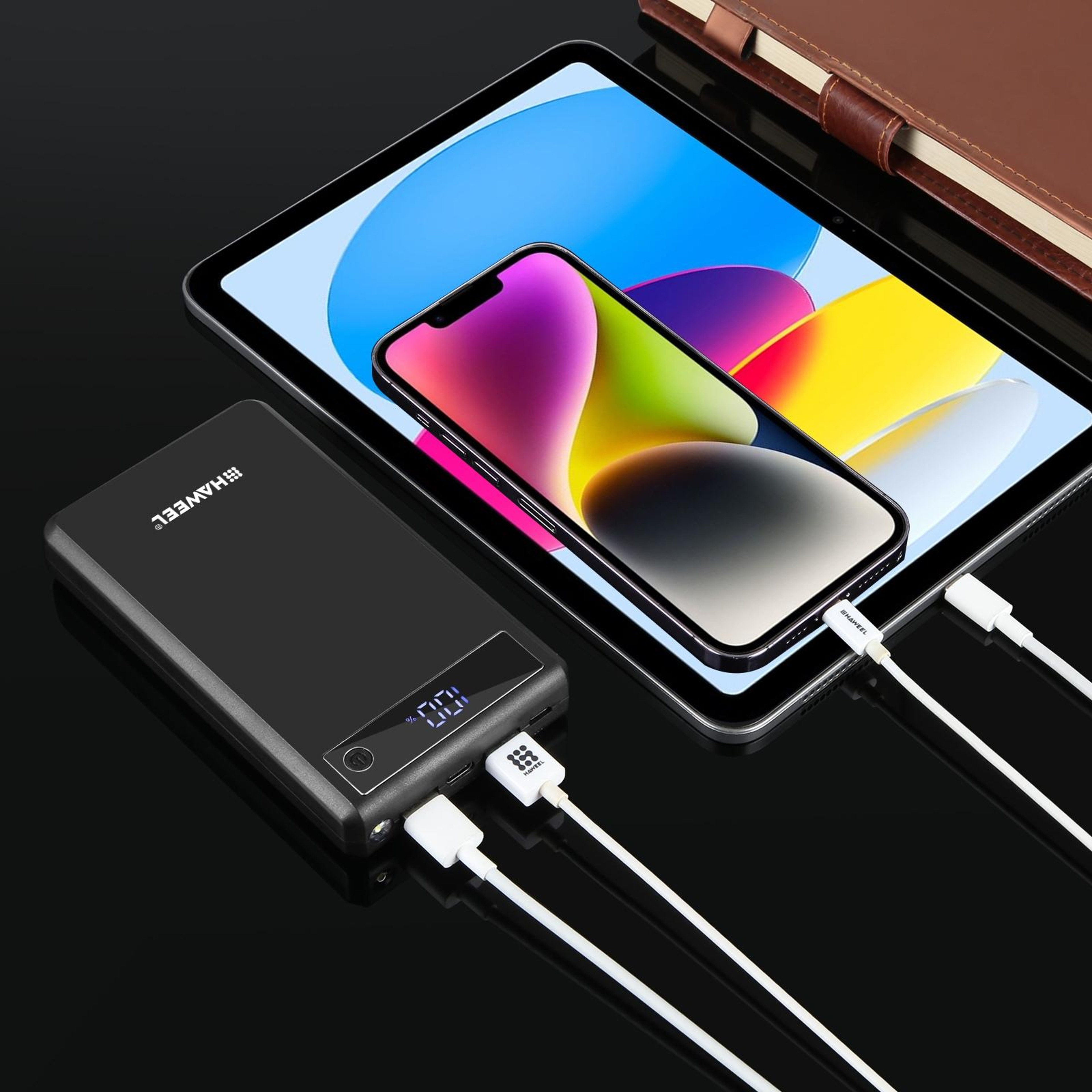 HAWEEL DIY Fast Charging Power Bank Case With Display DIY 18650 Power Bank Kit 5