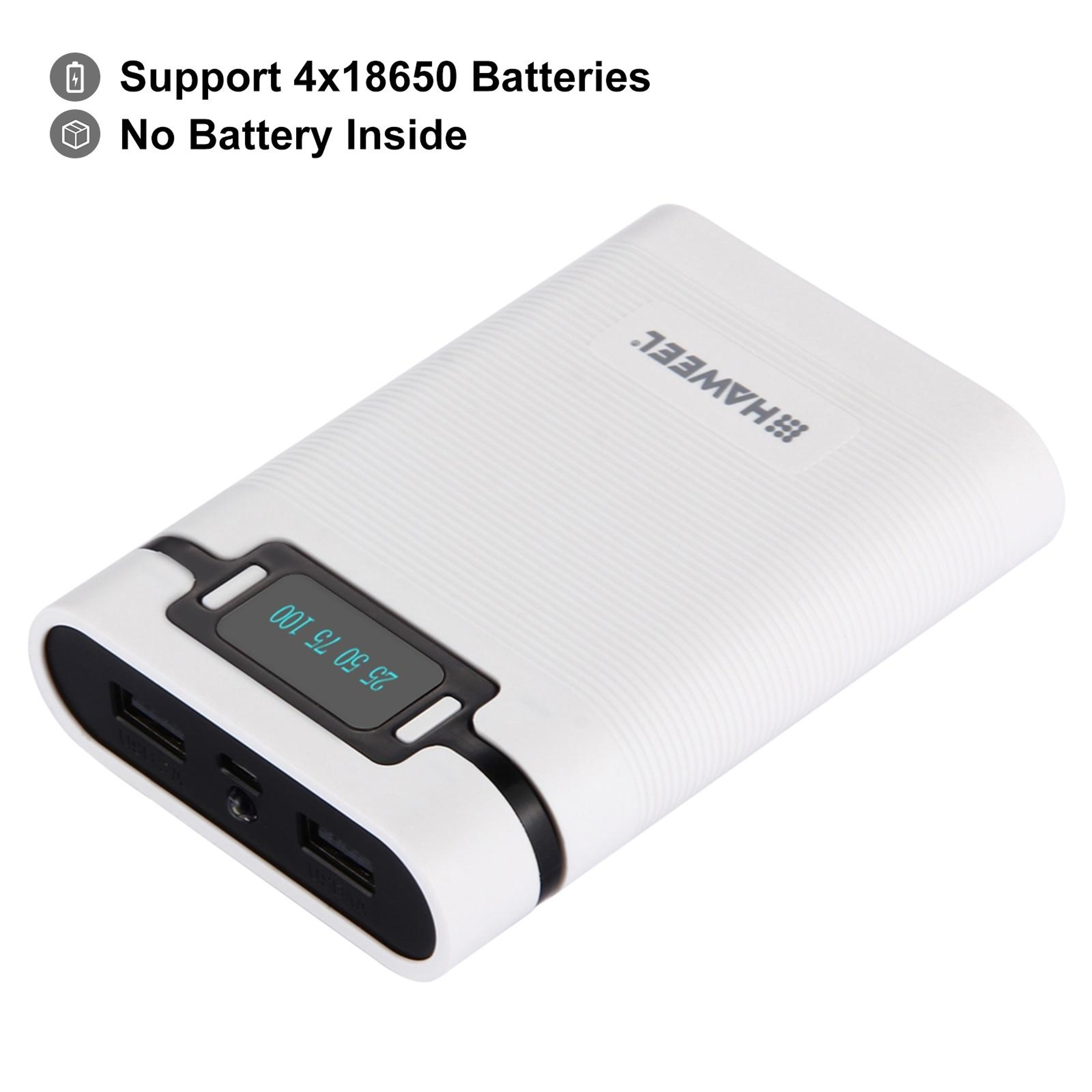 HAWEEL DIY Fast Charging Power Bank Case With Display DIY 18650 Power Bank Kit 10