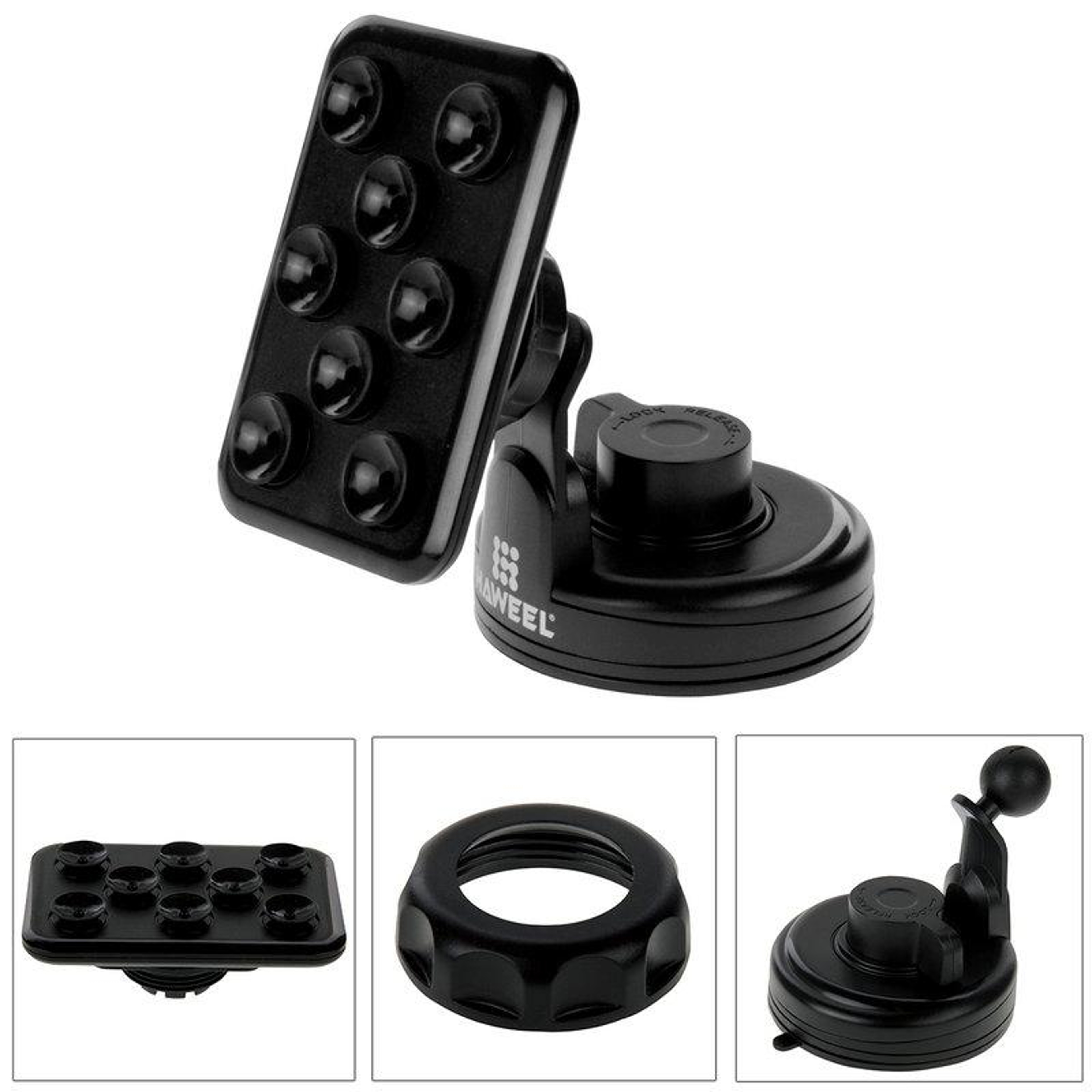 HAWEEL Degree Windshield Car Phone Holder Suction Grip Universal Phone Mount 7