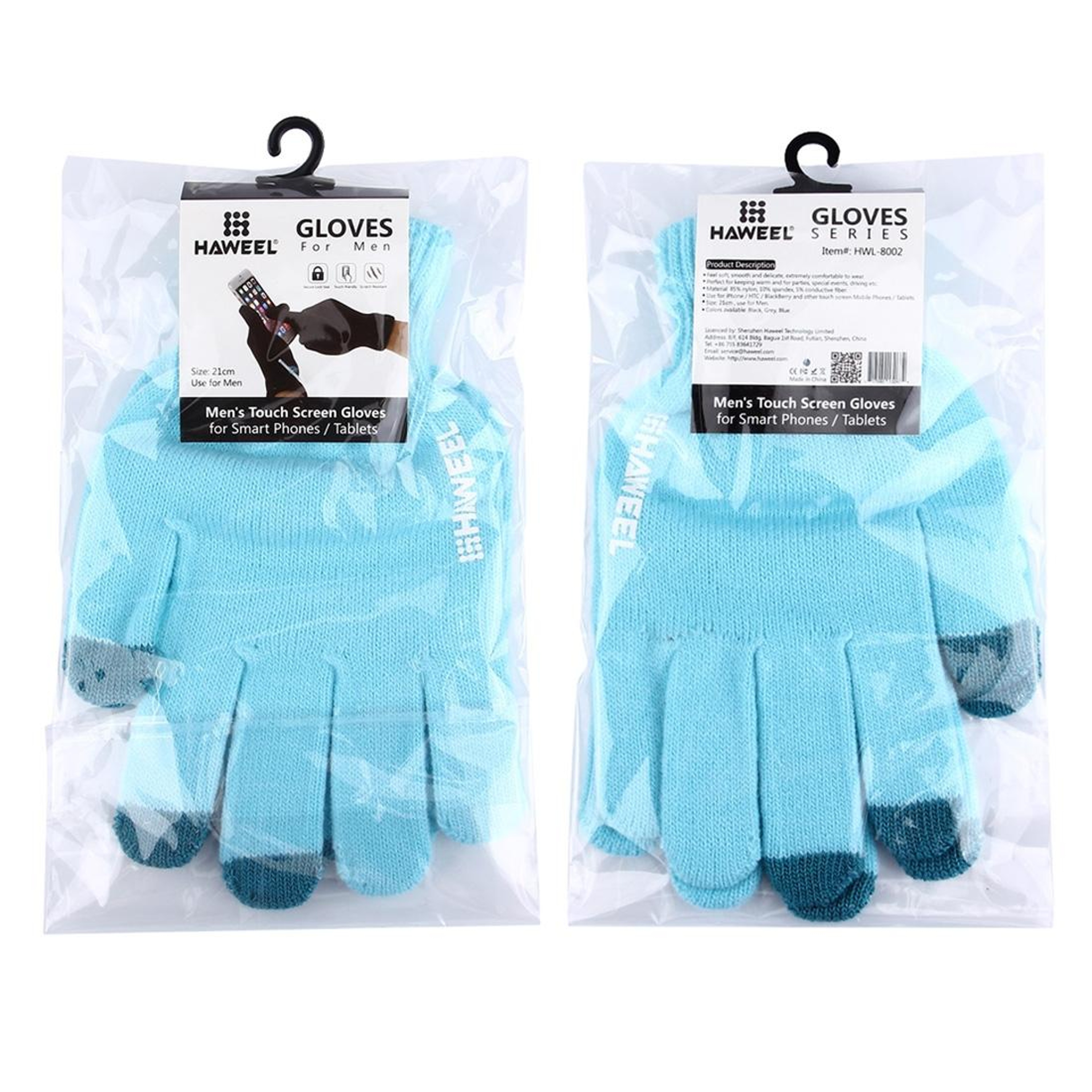HAWEEL Finger Touch Screen Gloves Men Winter Warm Knitted Conductive Gloves 6