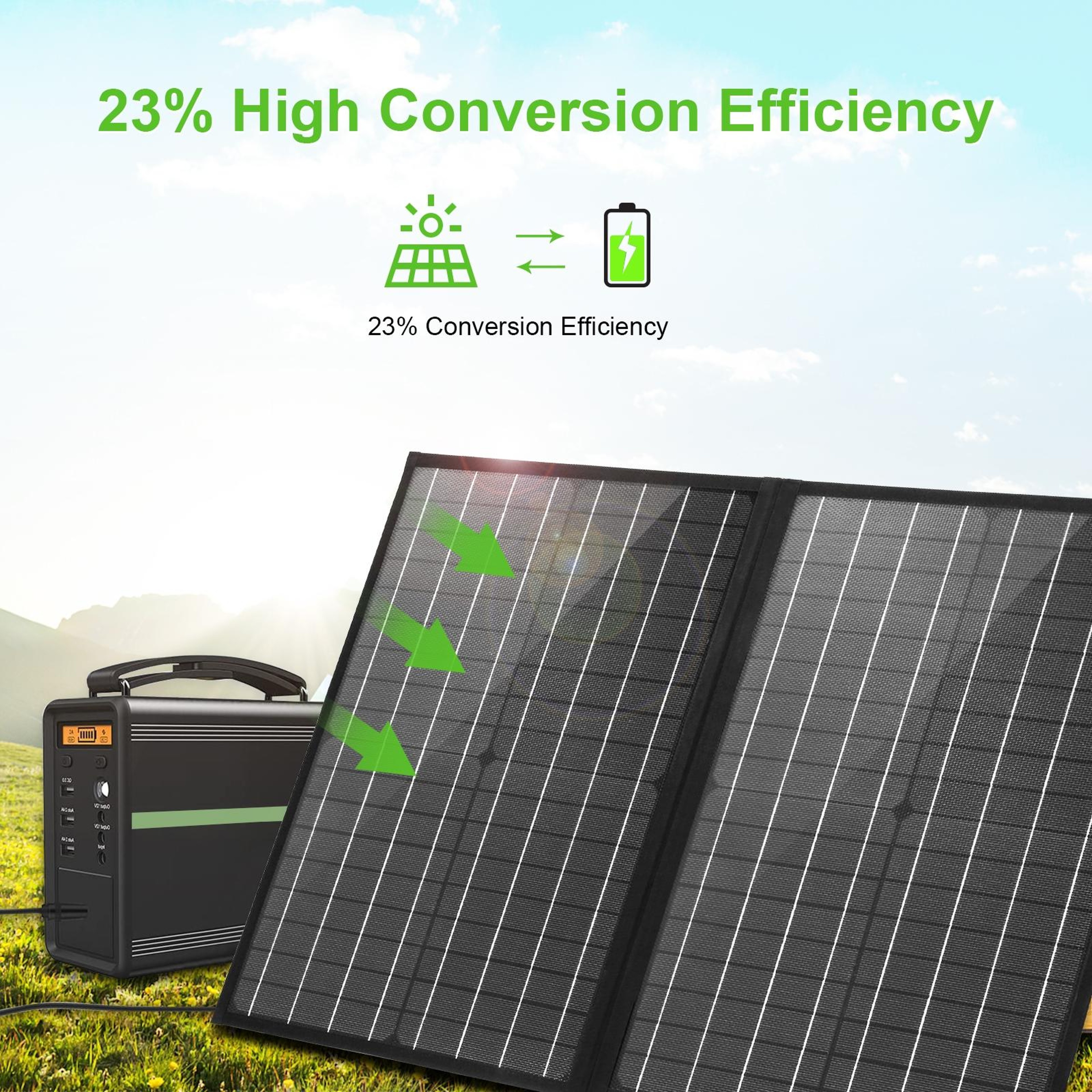 HAWEEL Foldable Solar Panel Charger Portable Camping USB Power Bag 7