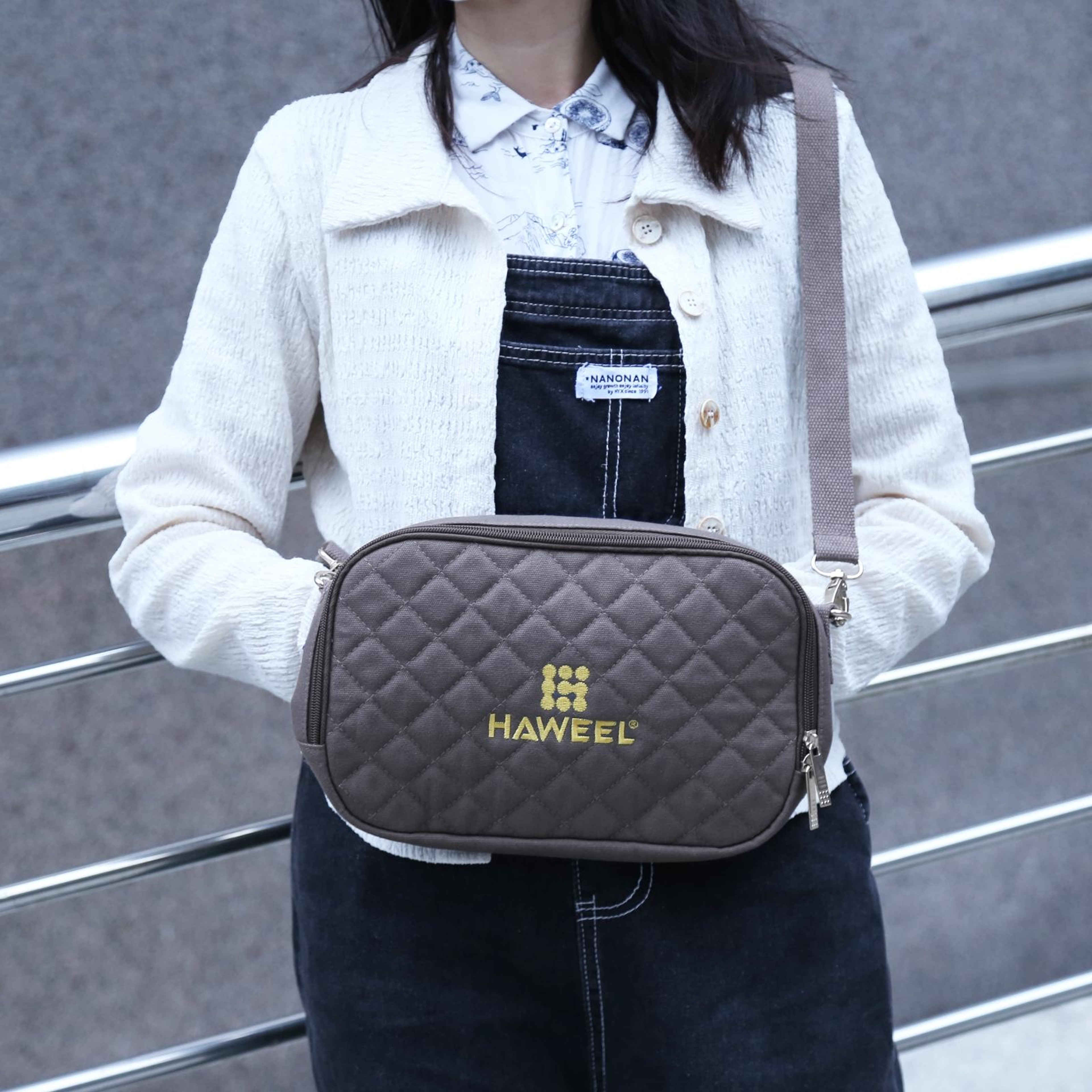 HAWEEL Messenger Shoulder Small Bag Digital Tablet Phone Warmer Storage Bag With Hand WarmerGrey 7