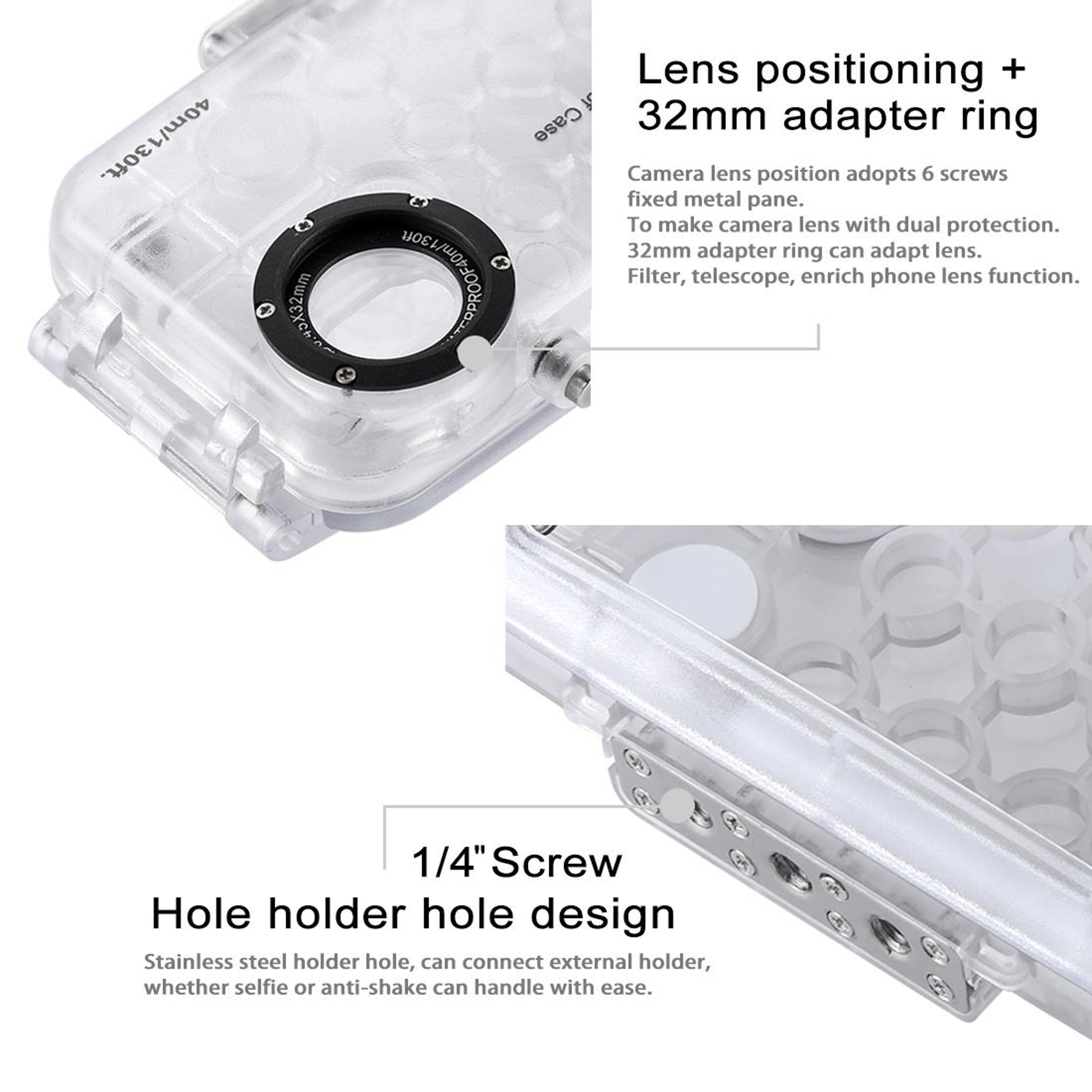 HAWEEL 40m Waterproof Underwater Diving Case for iPhone X/XS Photo & Video Housing – view 10