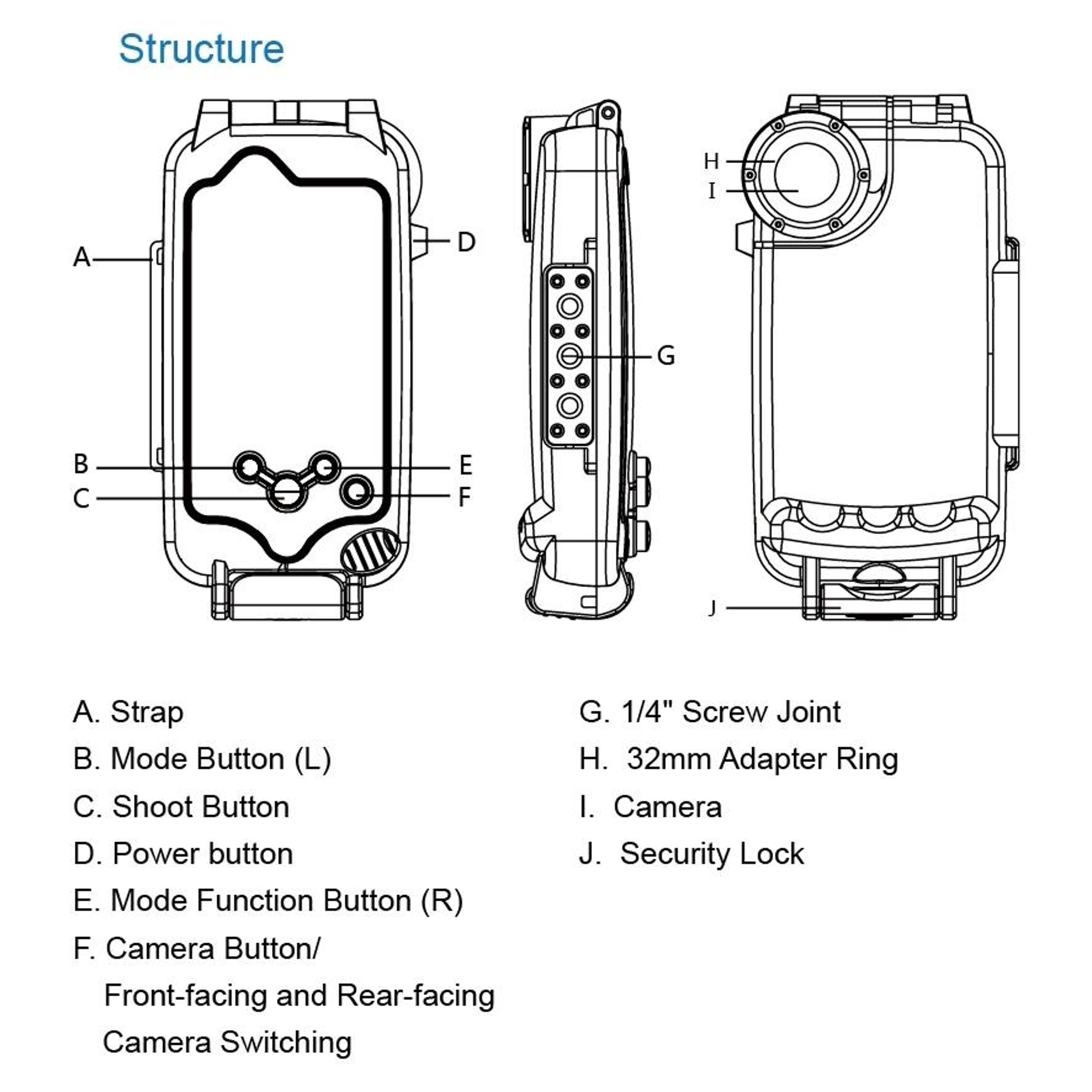 HAWEEL 40m Waterproof Underwater Diving Case for iPhone X/XS Photo & Video Housing – view 11