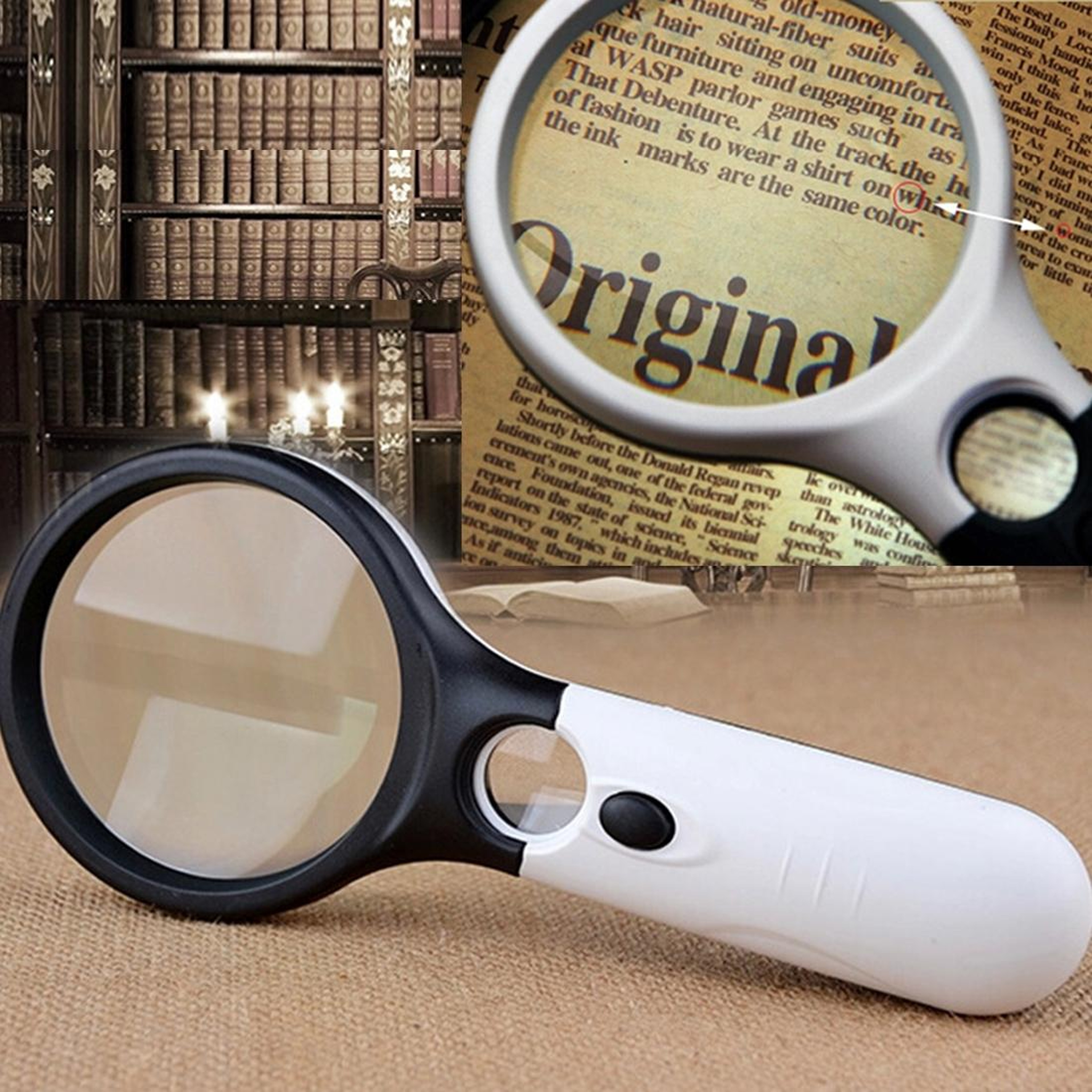 LED Reading Magnifier Glass For Seniors Hobbyists  Precision Work 0