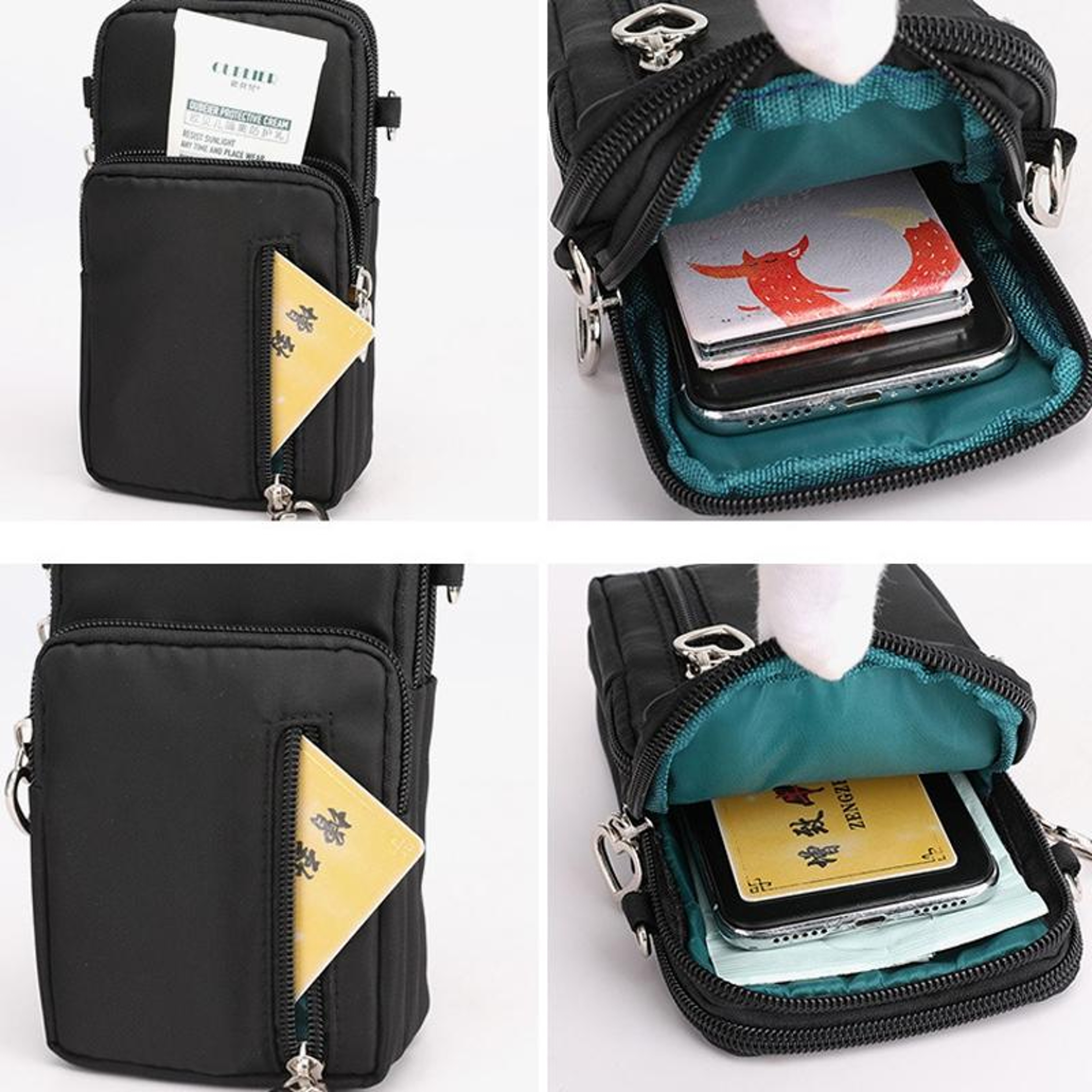Women Crossbody Phone Wallet Bag With Arm Band RFID Travel Wrist Pouch 9