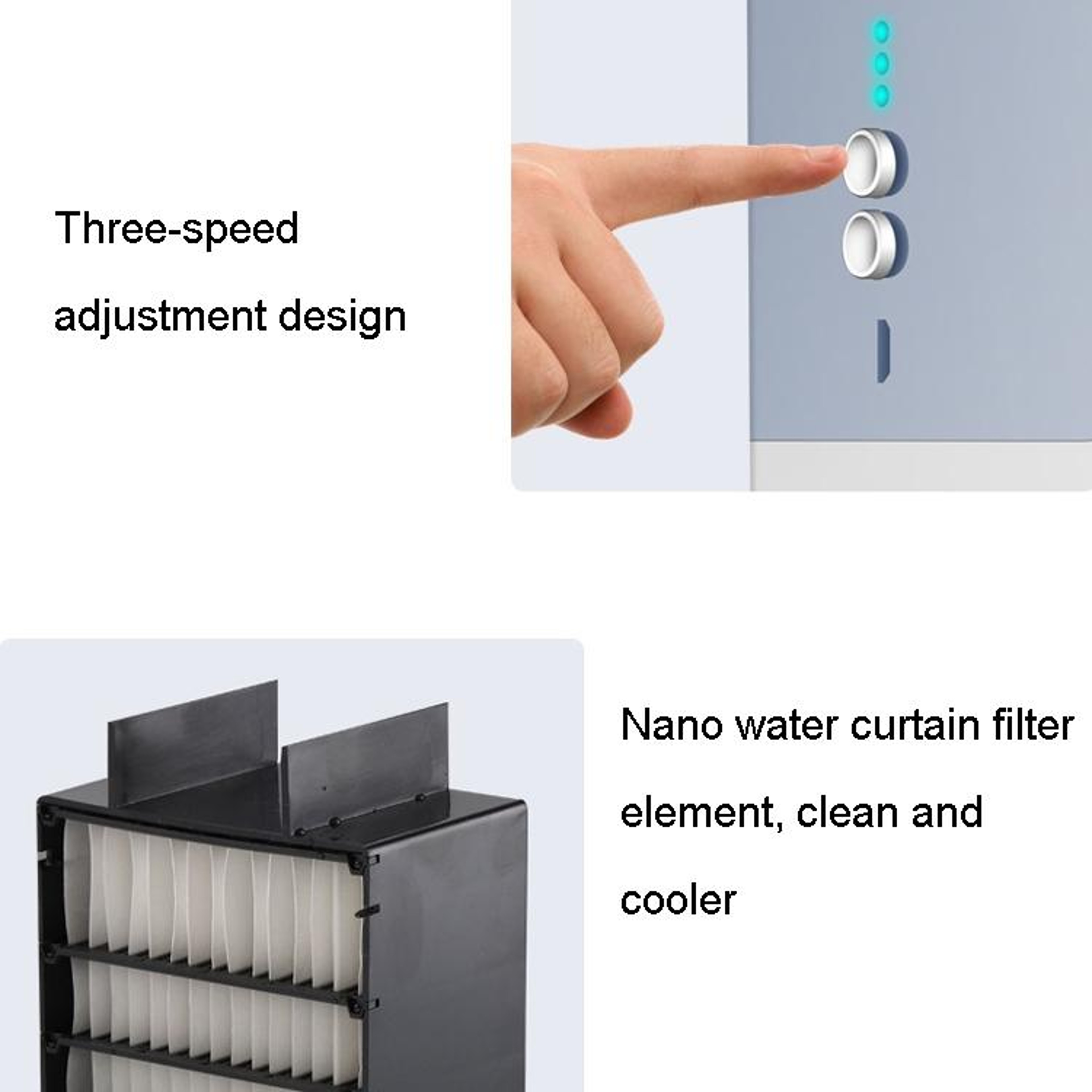 Portable Air Cooler USB Desktop Cooling Fan With Night Light  Quiet Evaporative Cooling 6