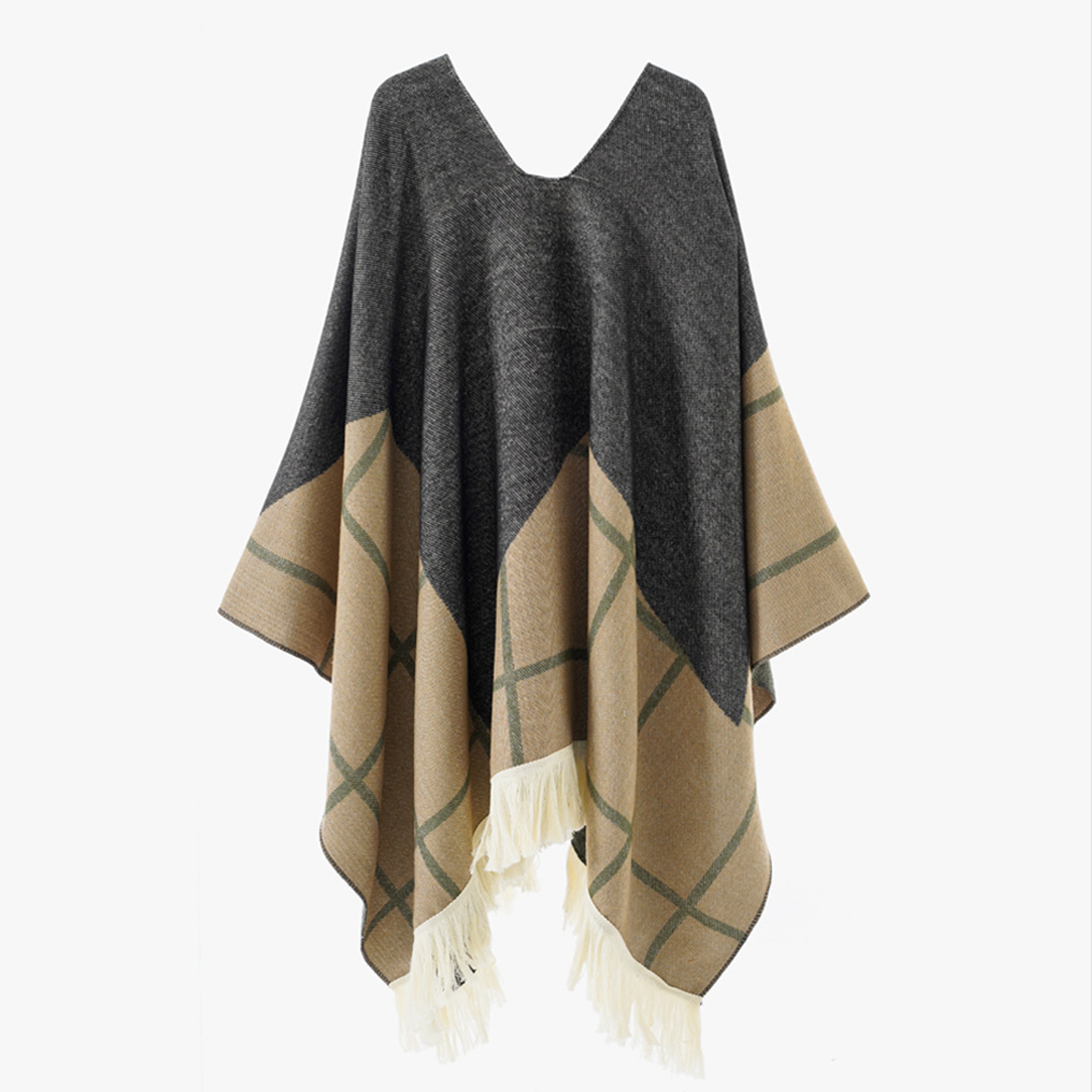 Unisex Cool Fashion Cowboy West Style Pullover Cape Soft Acrylic Cashmere Poncho Long Wrap Cloak Ov 6