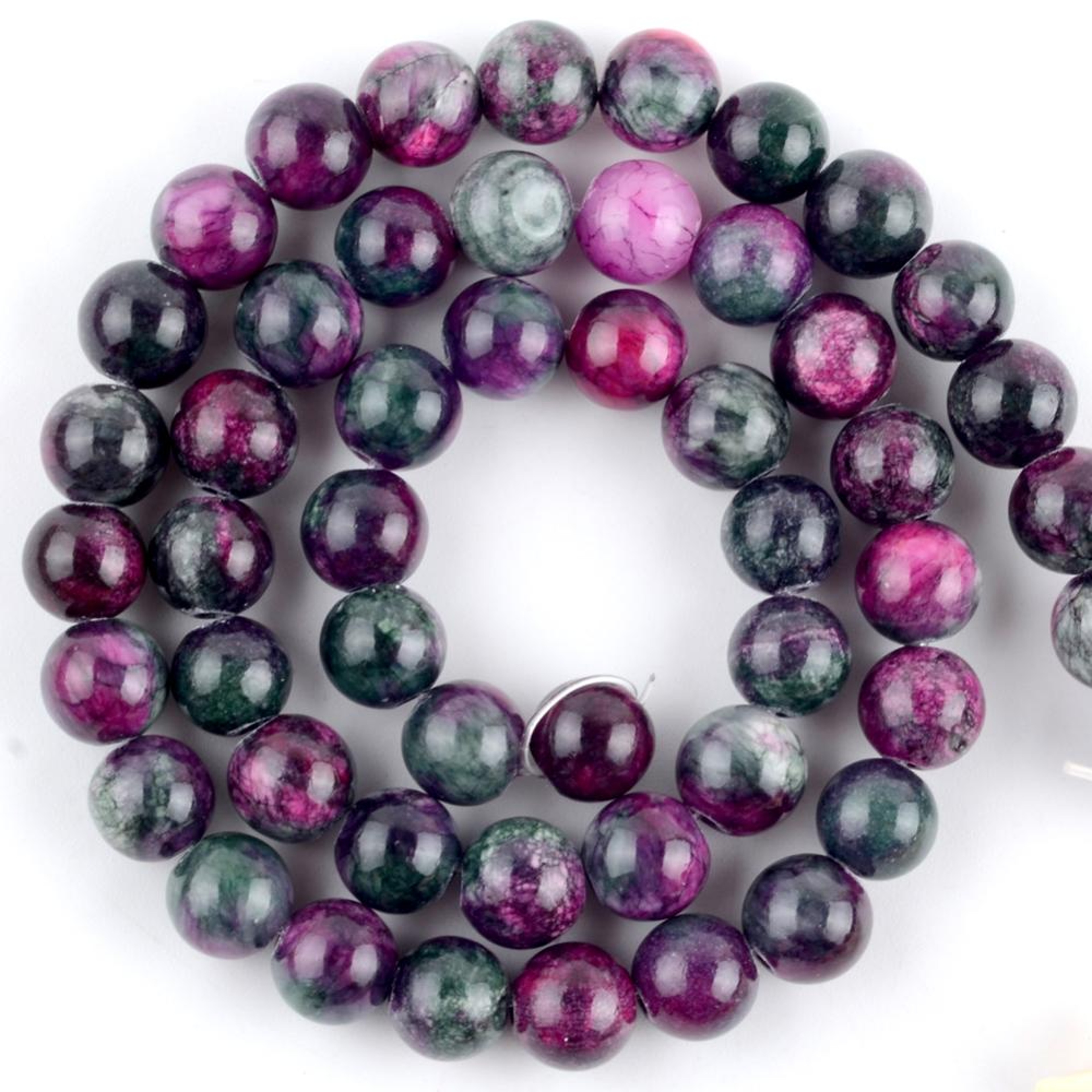 Natural Round Tiger Eye Amazonite Lava Turquoises Agates Jaspers Garnet Spacer Loose Stone Beads for Handmade Bracelets – view 21