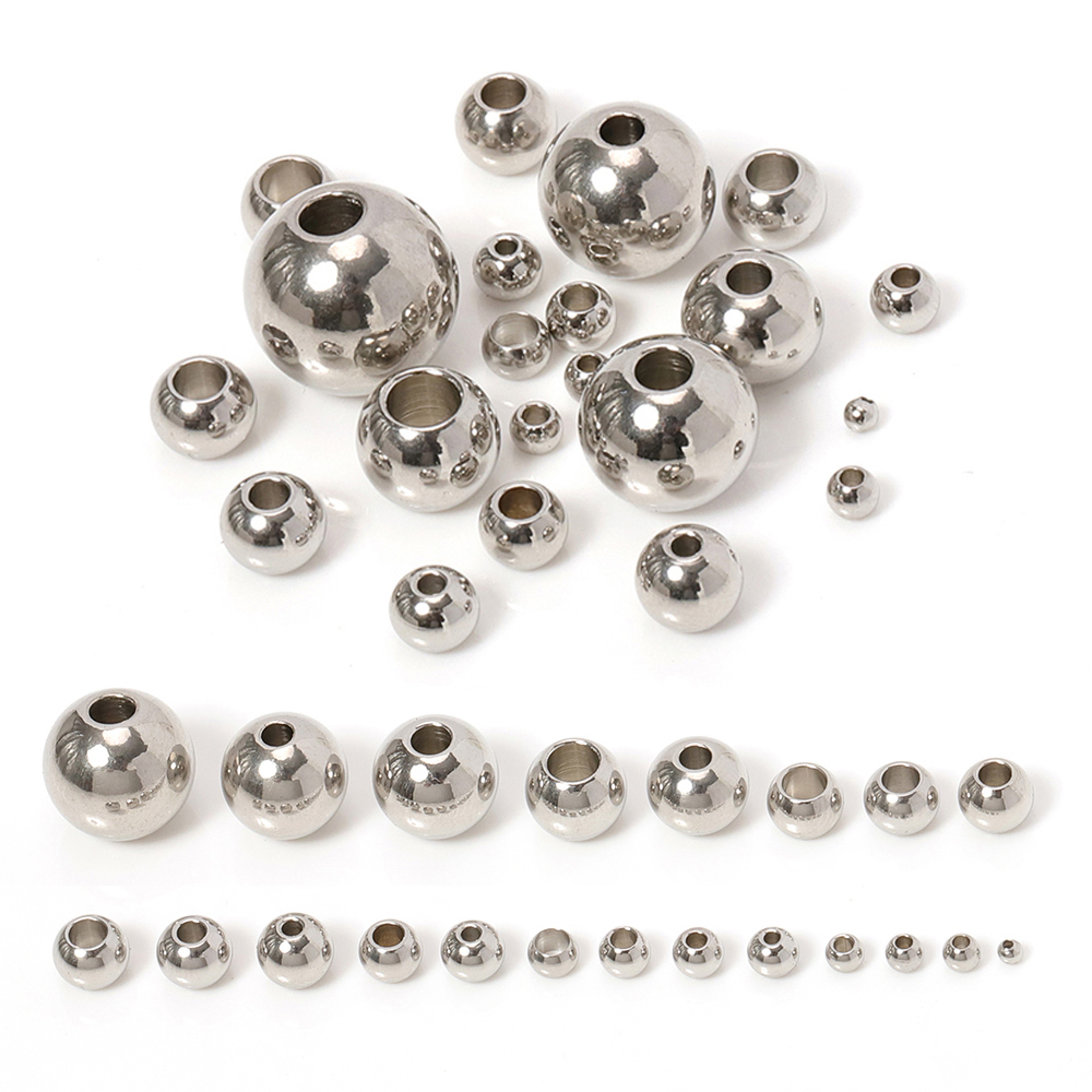 Gold Color Stainless Steel Spacer Beads Charms Loose Beads, Durable Metal Beads for DIY Jewelry, Bracelets & Necklaces – view 5