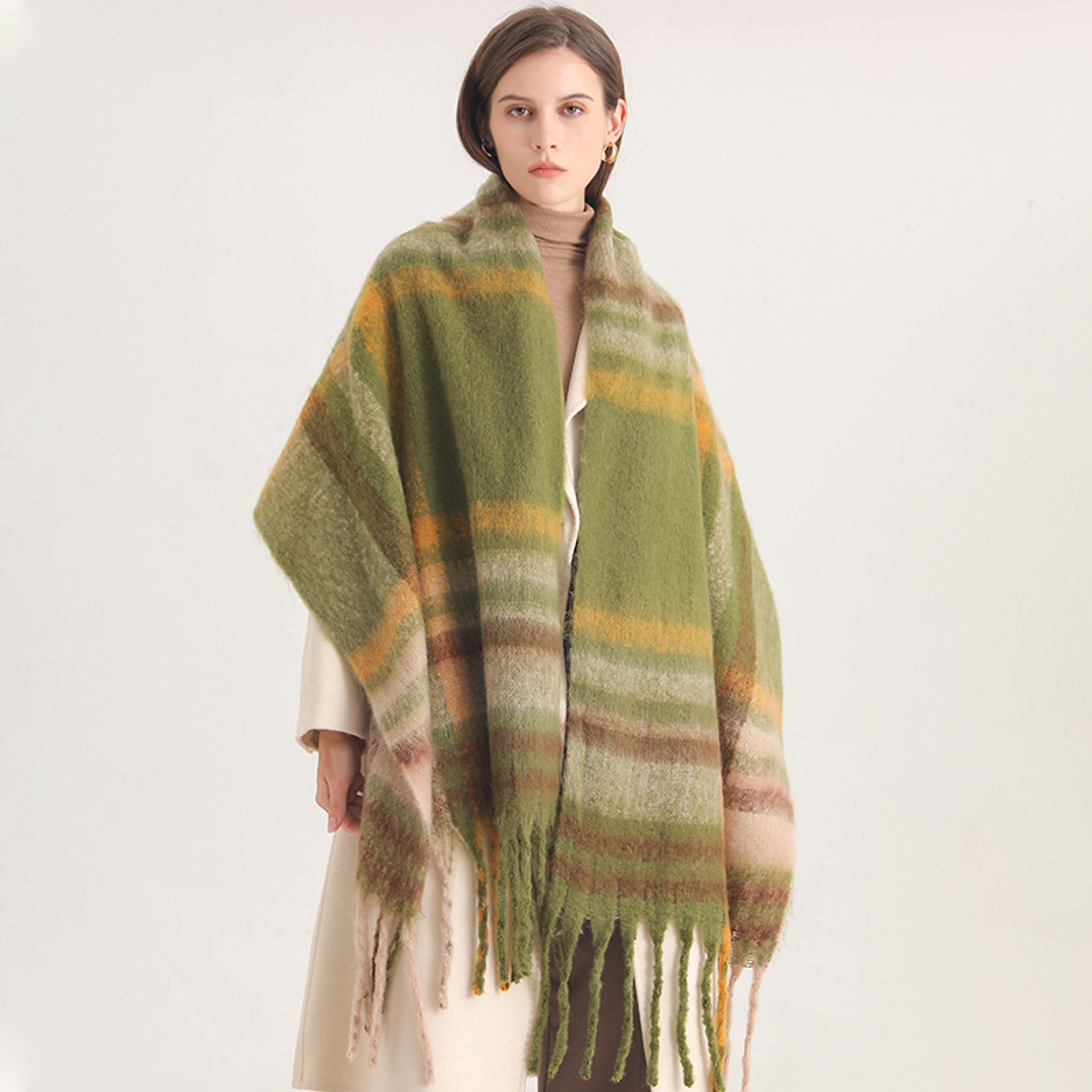 Thick Warm Korean Winter Imitation Cashmere Scarf with Tassels, Student Neck Shawl, Bufanda Blanket Wrap – view 8