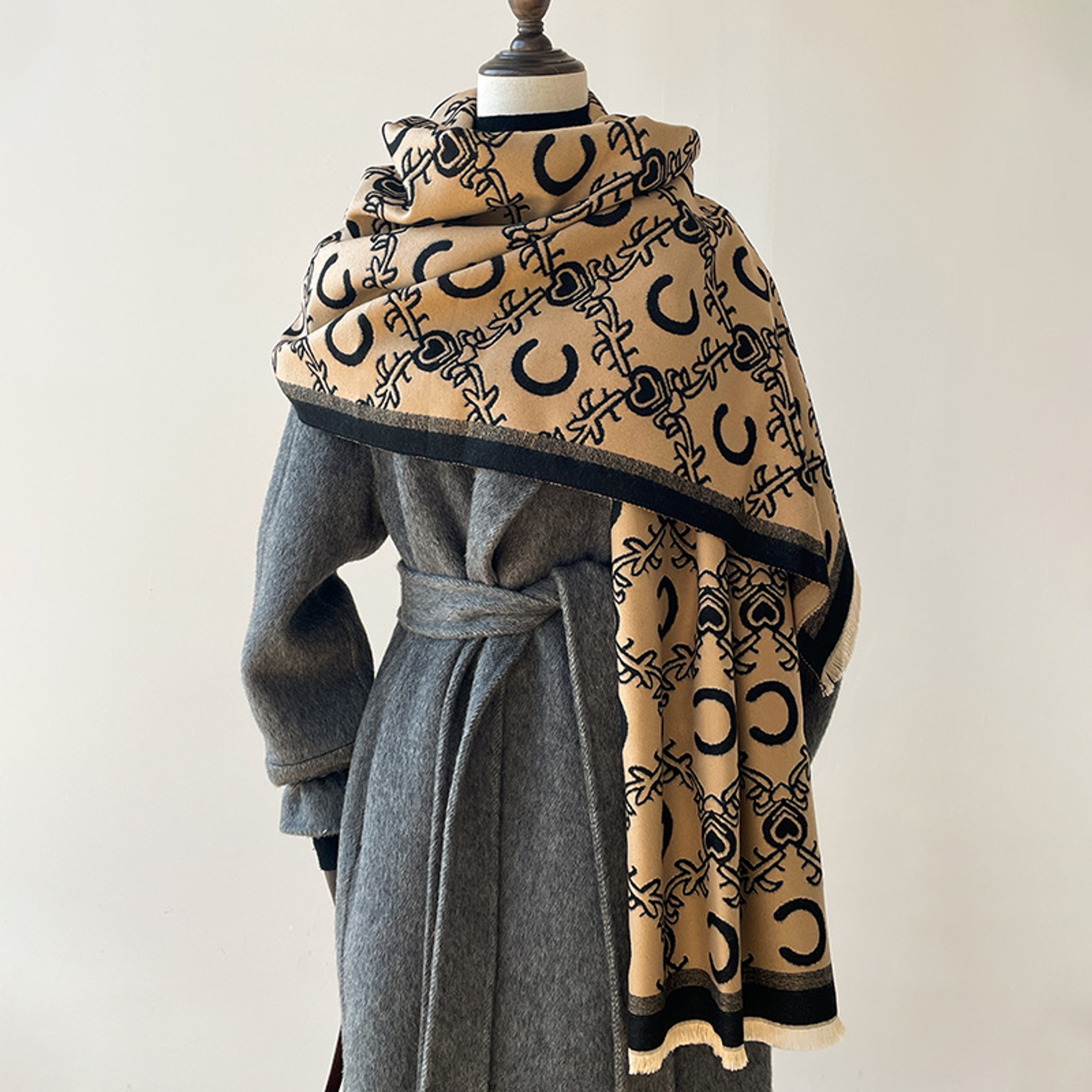 Womens Luxury Cashmere Scarf Winter Shawl, Thick Warm Paisley Print Blanket, Stylish Neckerchief, Elegant Bufanda – view 1