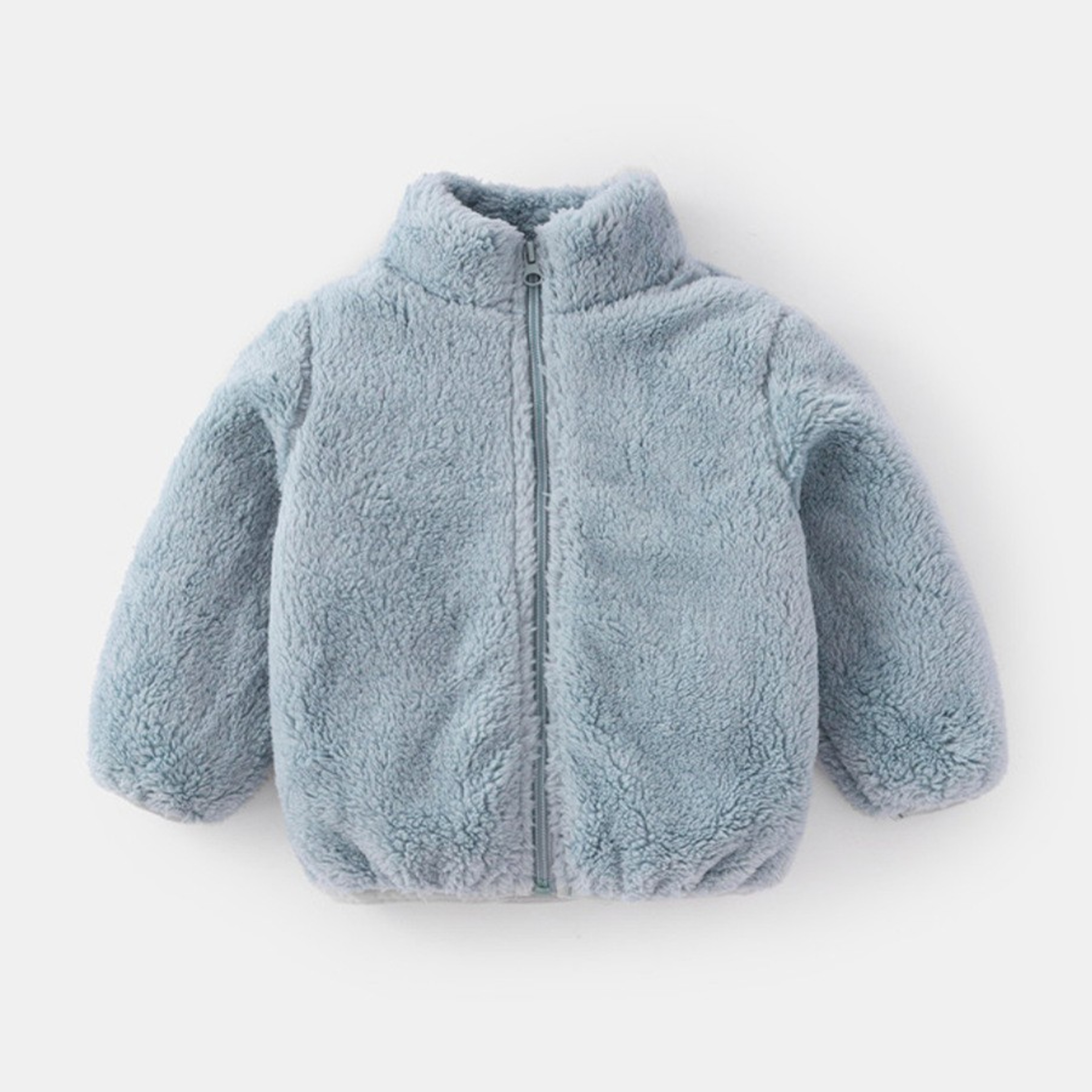 Autumn Winter Warm Baby Girl Boy Plush Coat Solid Color Fashion Toddler Outerwear Kids Casual Jacke 6