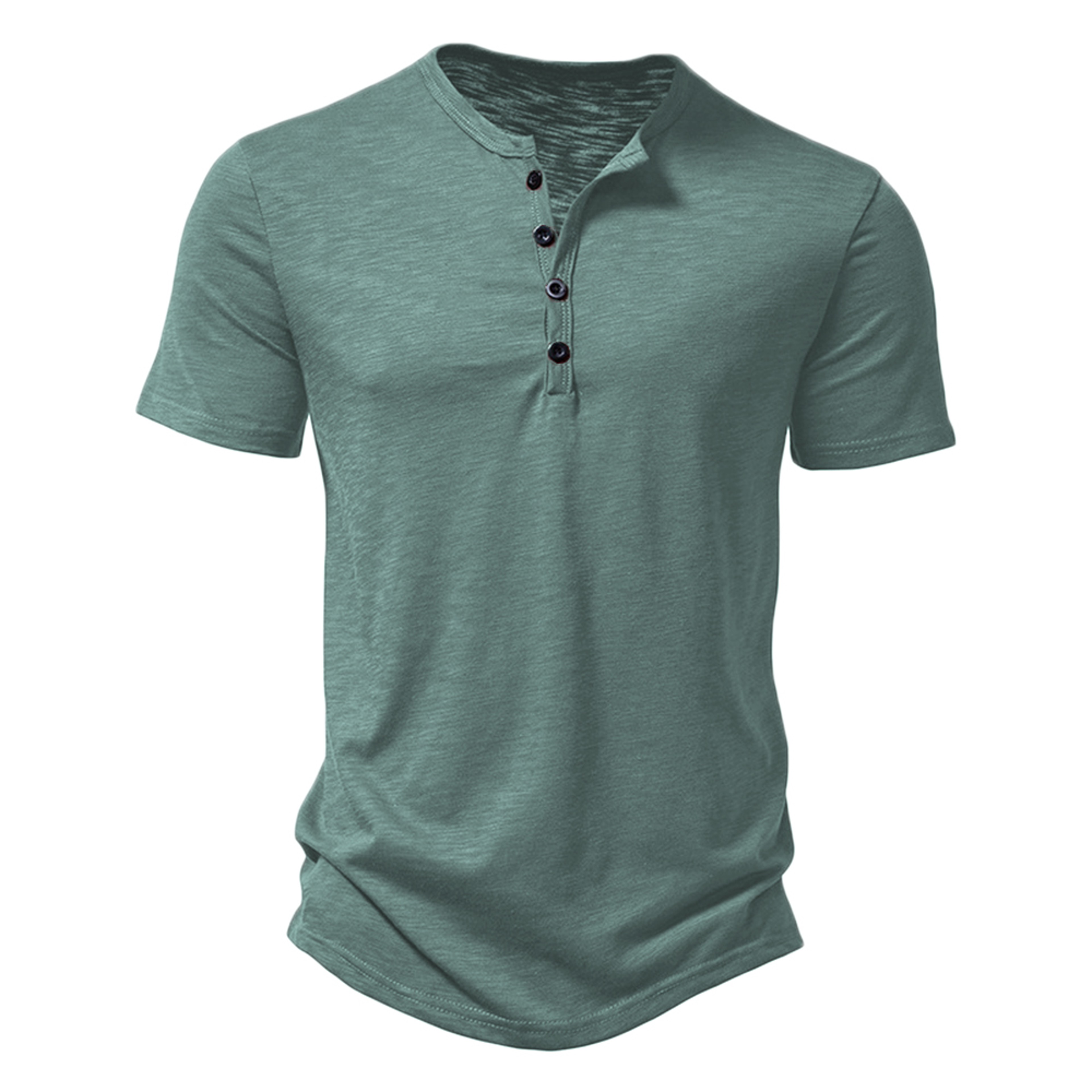 Summer Men Casual Henley Collar Solid Color Short Sleeve T Shirt For Men Polo Style High Quality Me 5