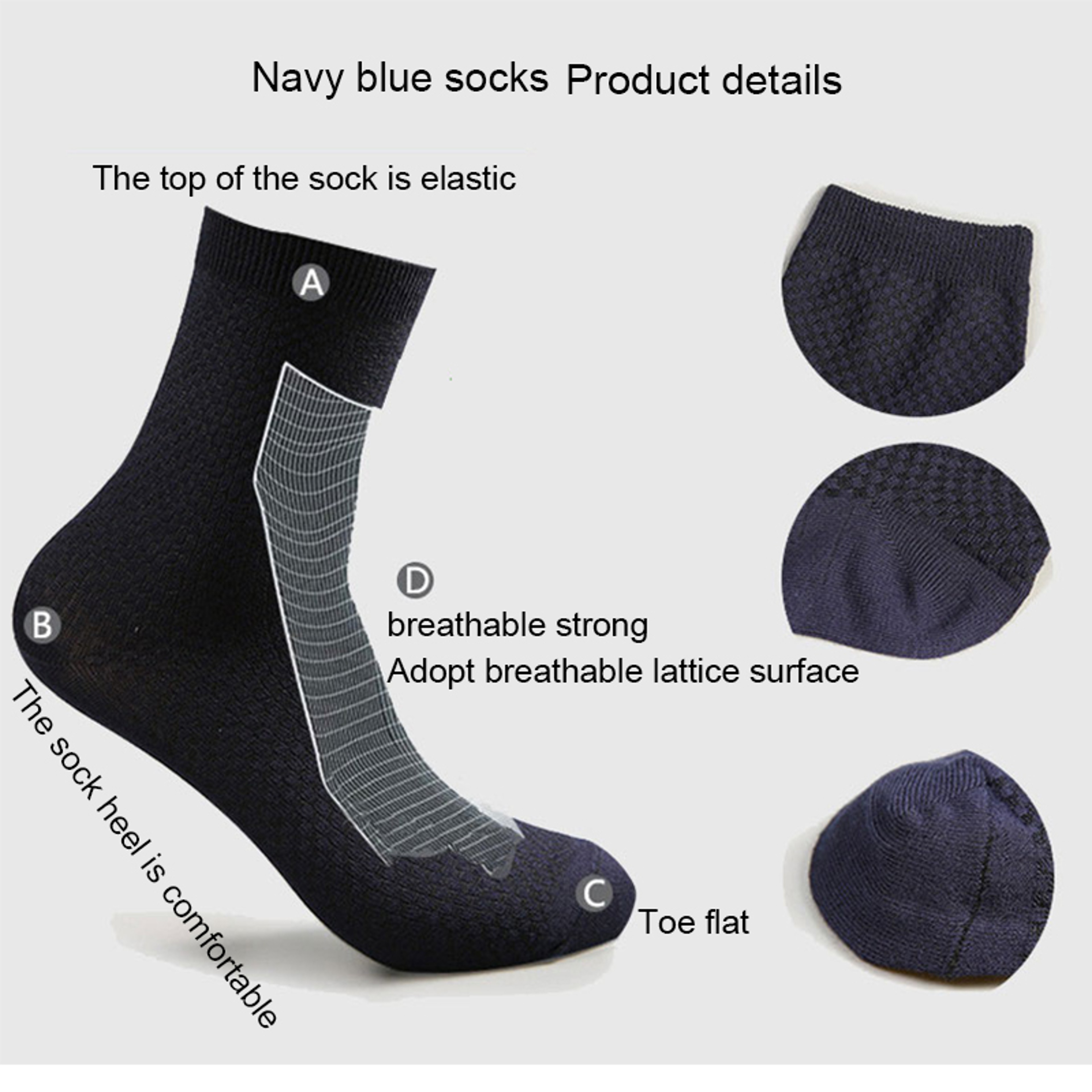 Men Antibacterial Bamboo Fiber Socks 4