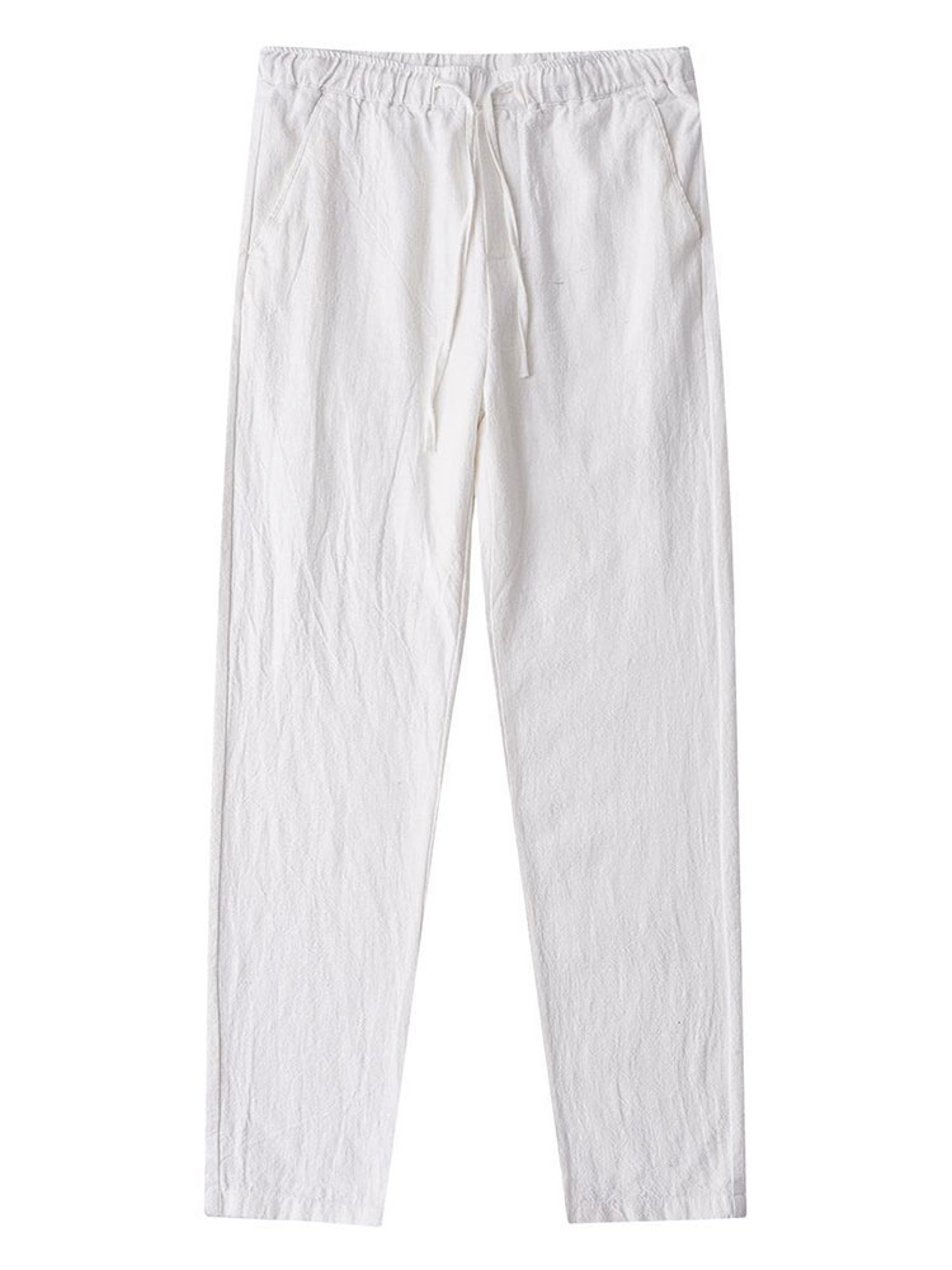 Casual Cotton Linen Chino Pants Men Wide Leg Lightweight Baggy Cotton Sweatpants 1