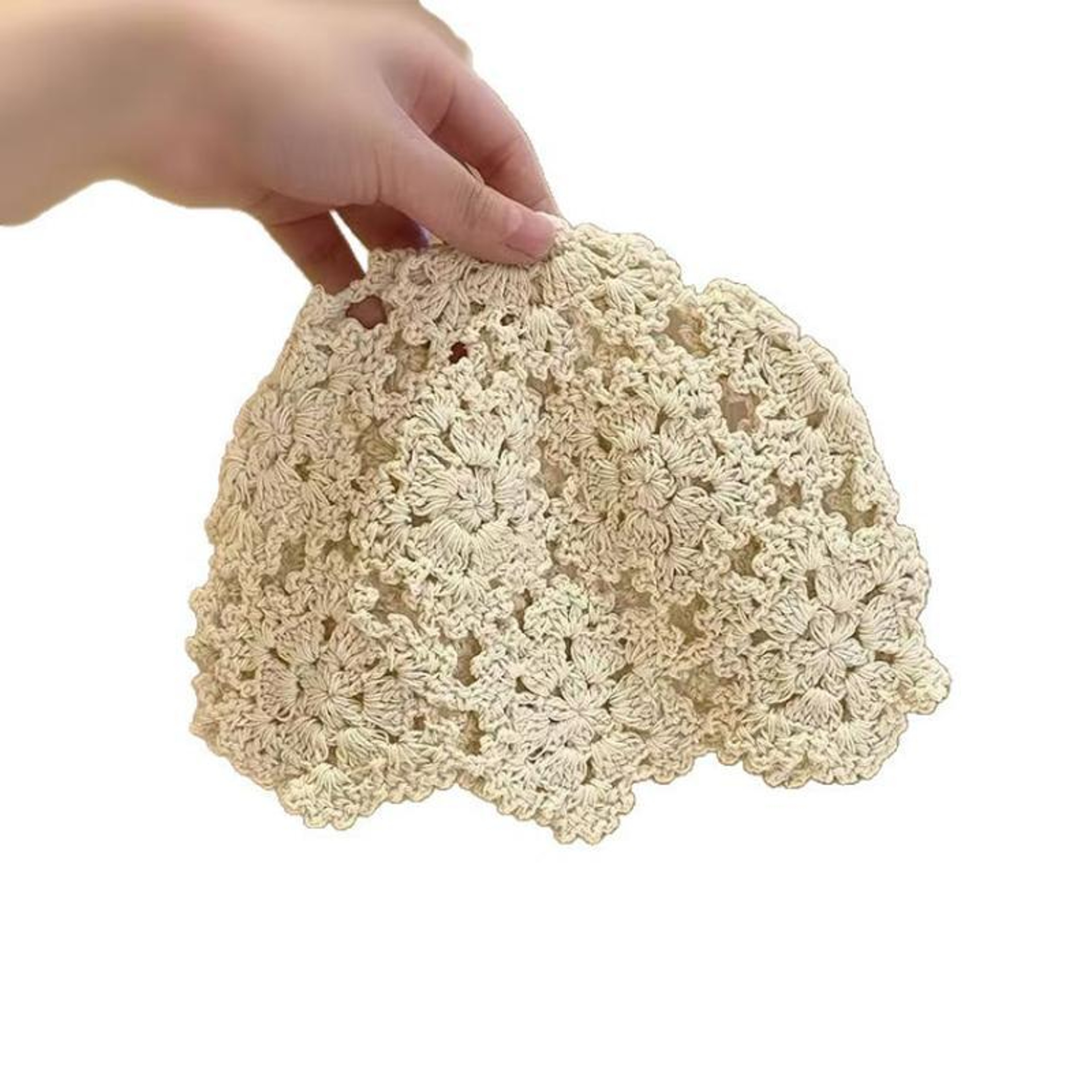 Floral Crochet Knit Summer Beach Hat 1