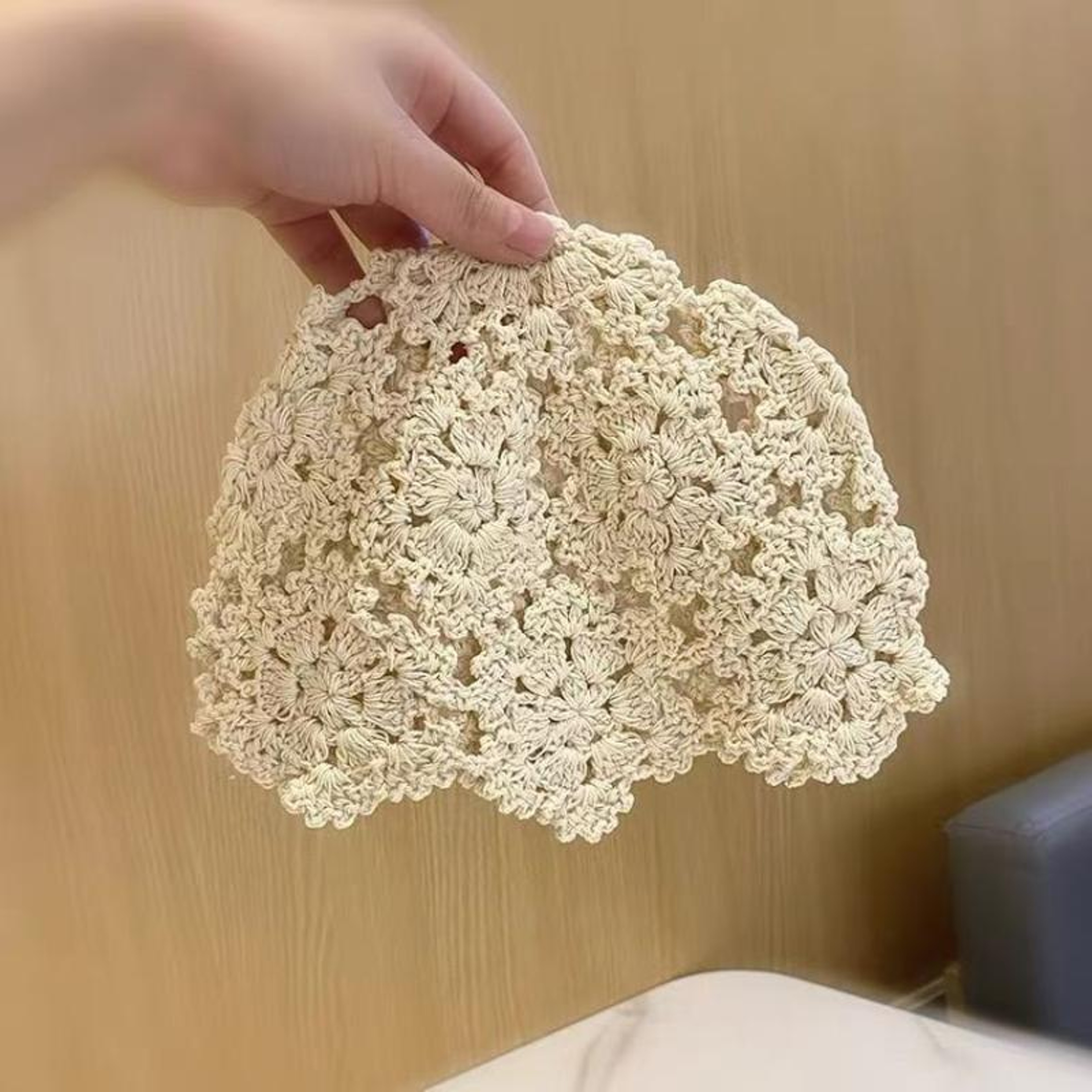 Floral Crochet Knit Summer Beach Hat 2
