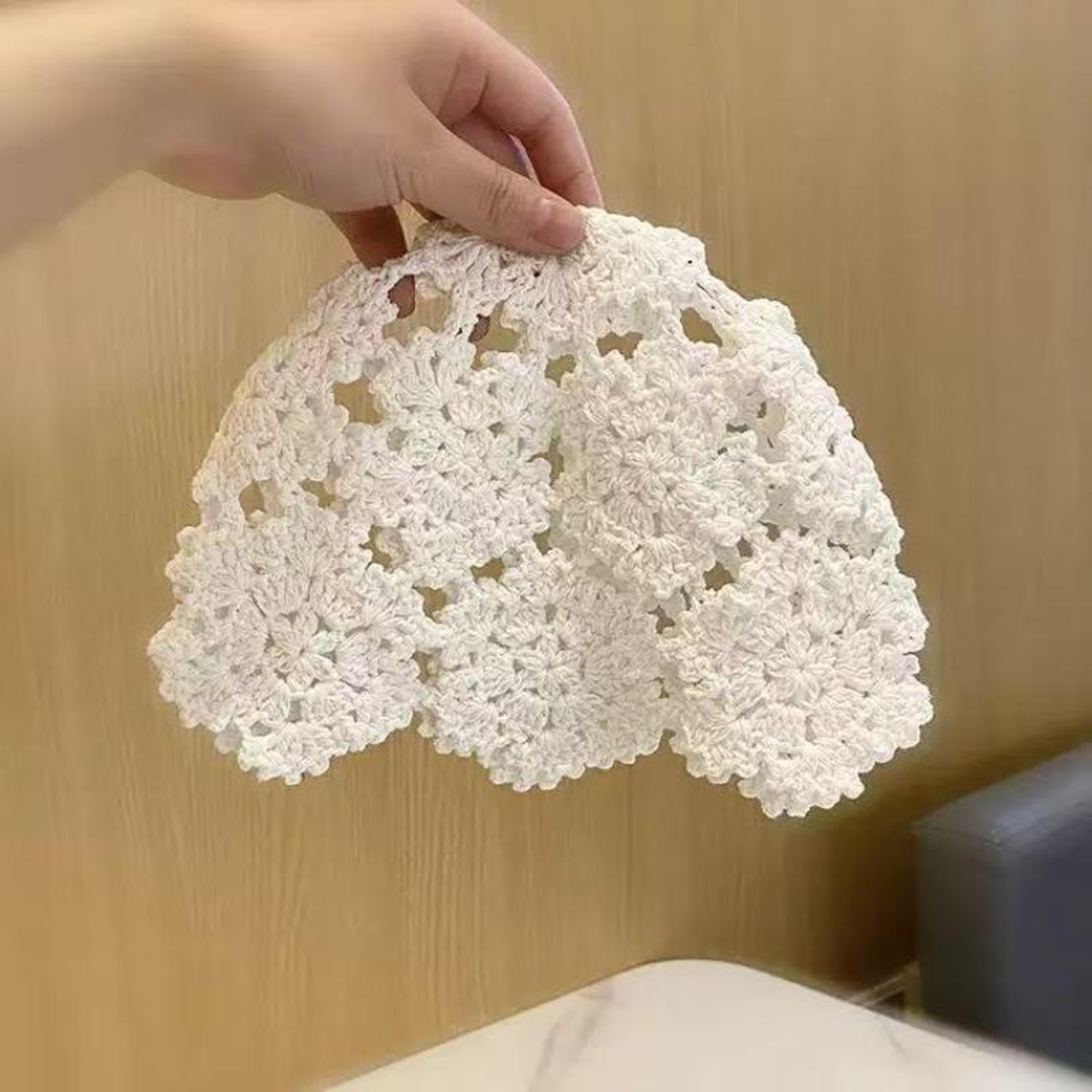 Floral Crochet Knit Summer Beach Hat 6