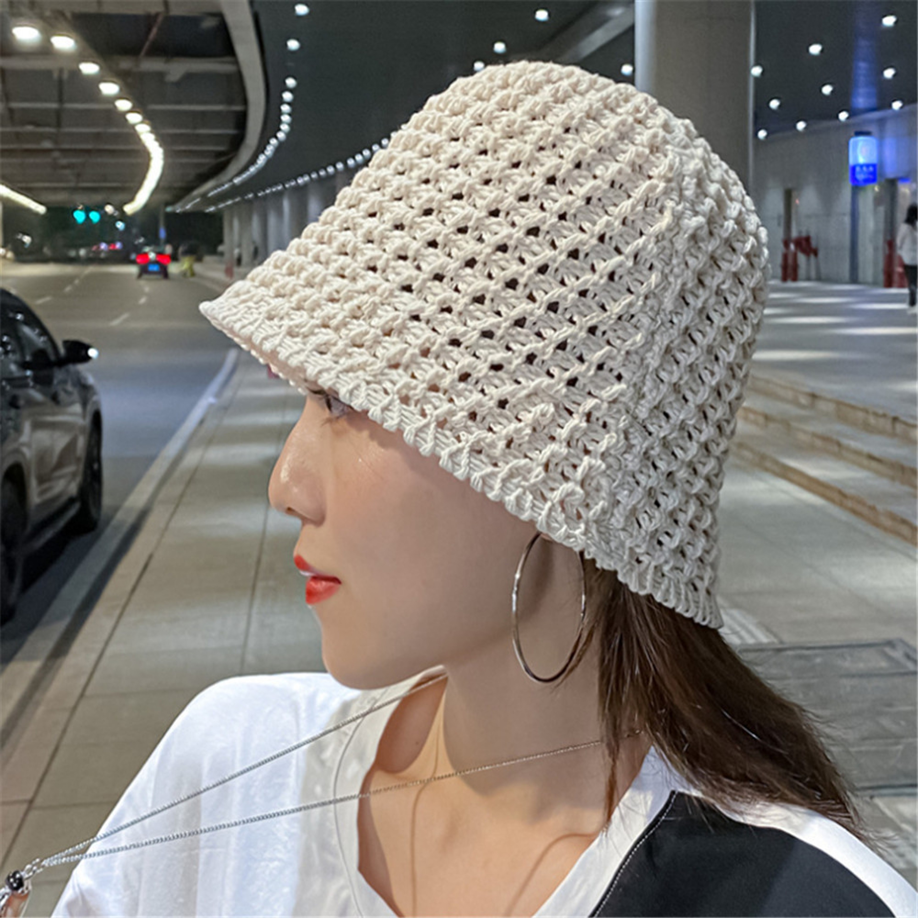 Artistic Summer Knitted Bucket Hat – view 2