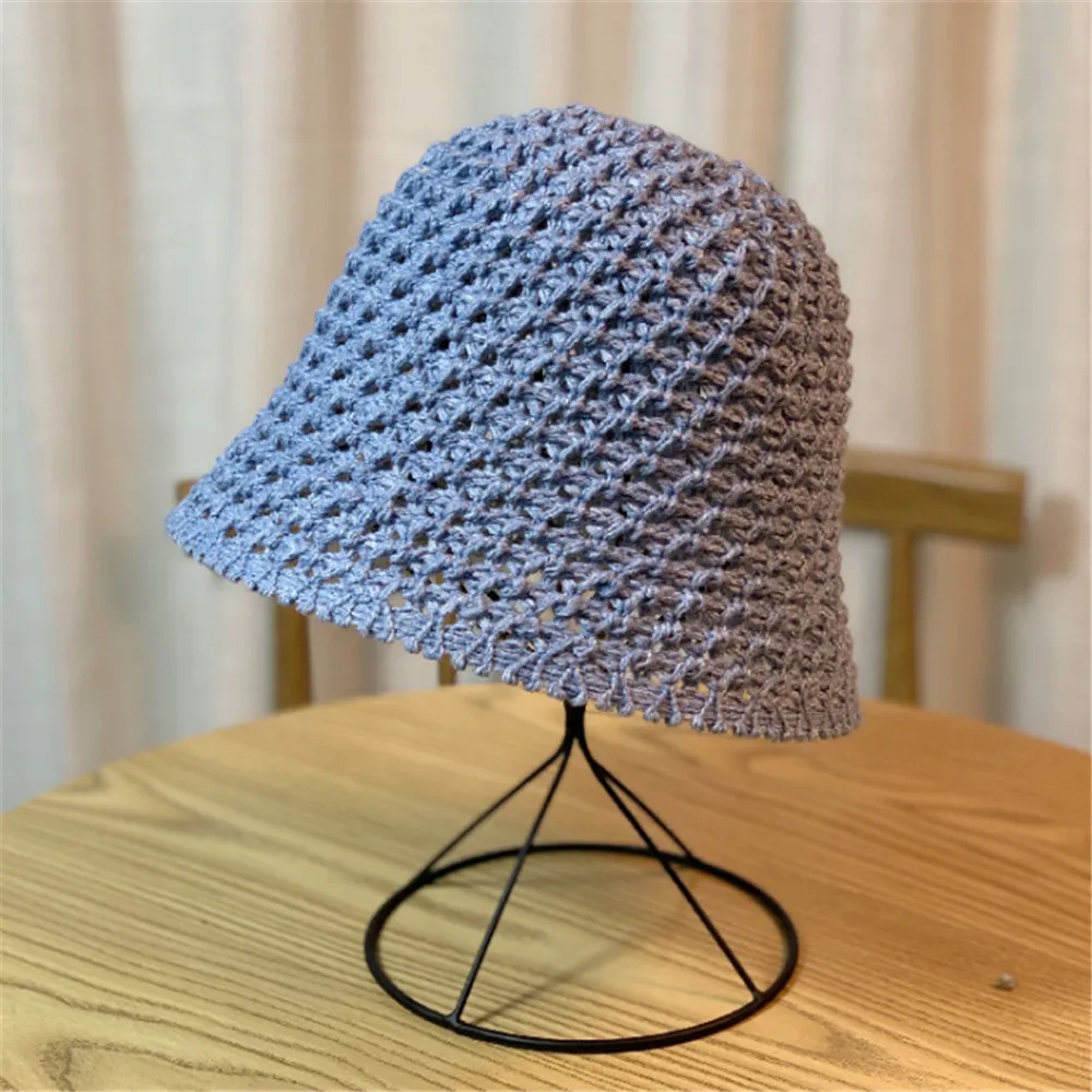 Artistic Summer Knitted Bucket Hat – view 4