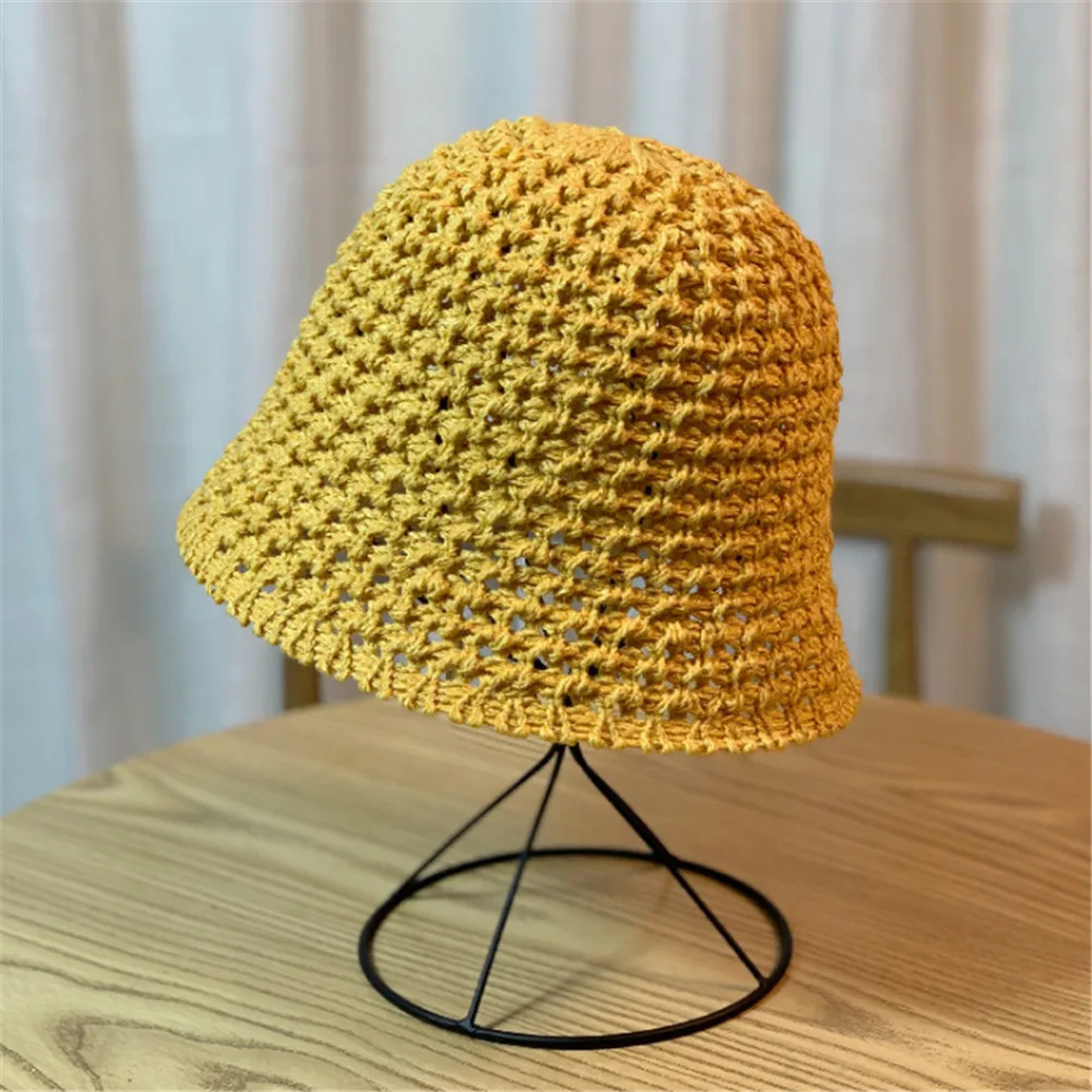 Artistic Summer Knitted Bucket Hat – view 6