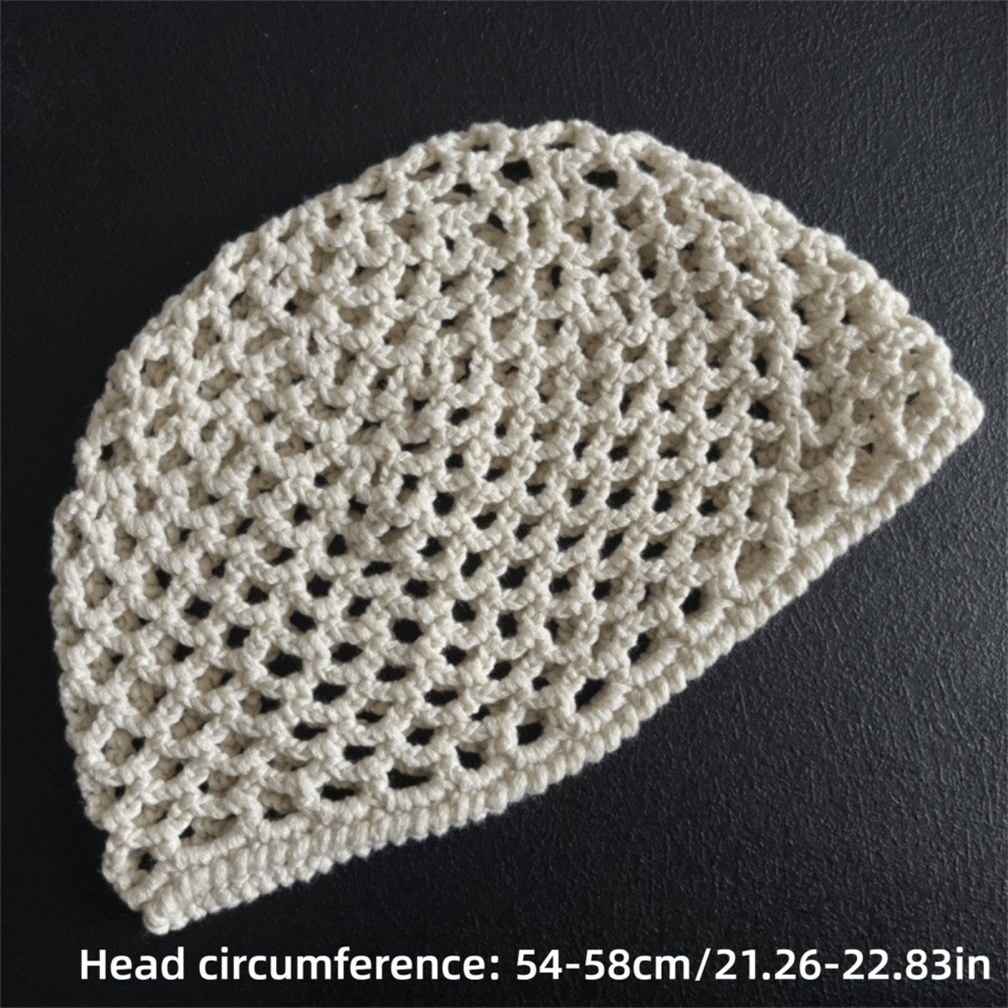 Retro Crochet Mesh Beanie Summer Breathable Cap – view 6
