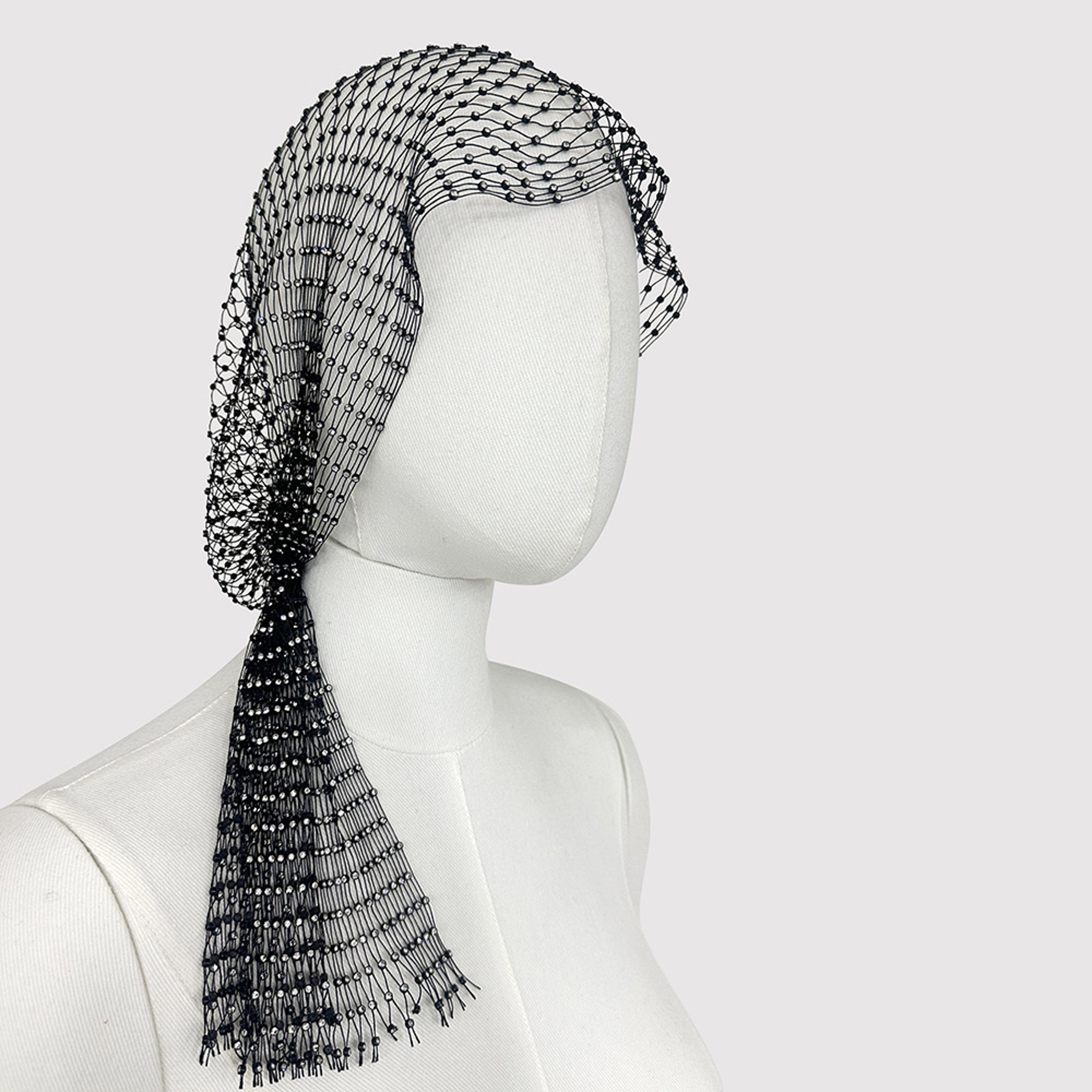 Sparkling Rhinestone Fishnet Festival Headband – view 8