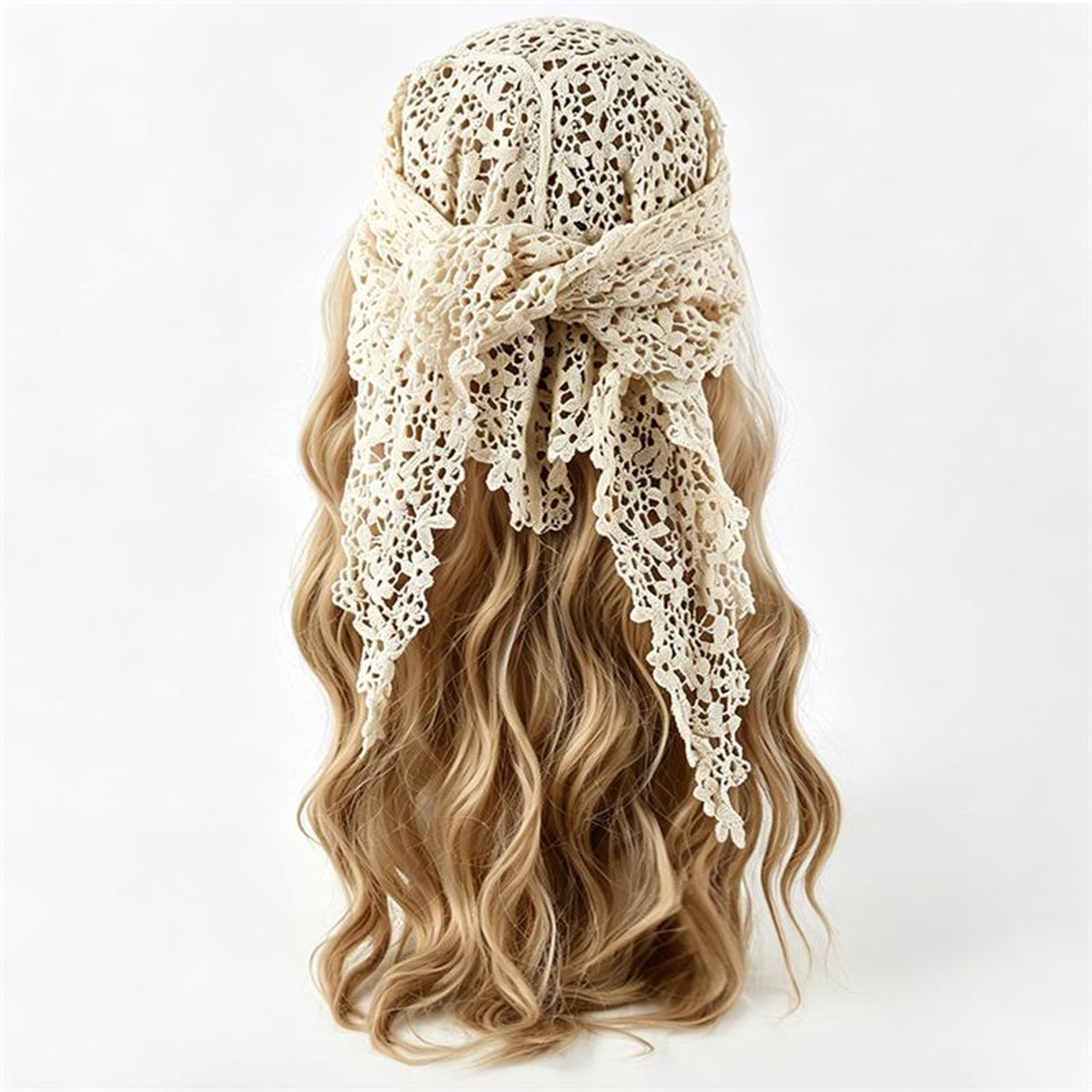 Floral Crochet Boho Hair Scarf And Tassel Head Wrap – view 9