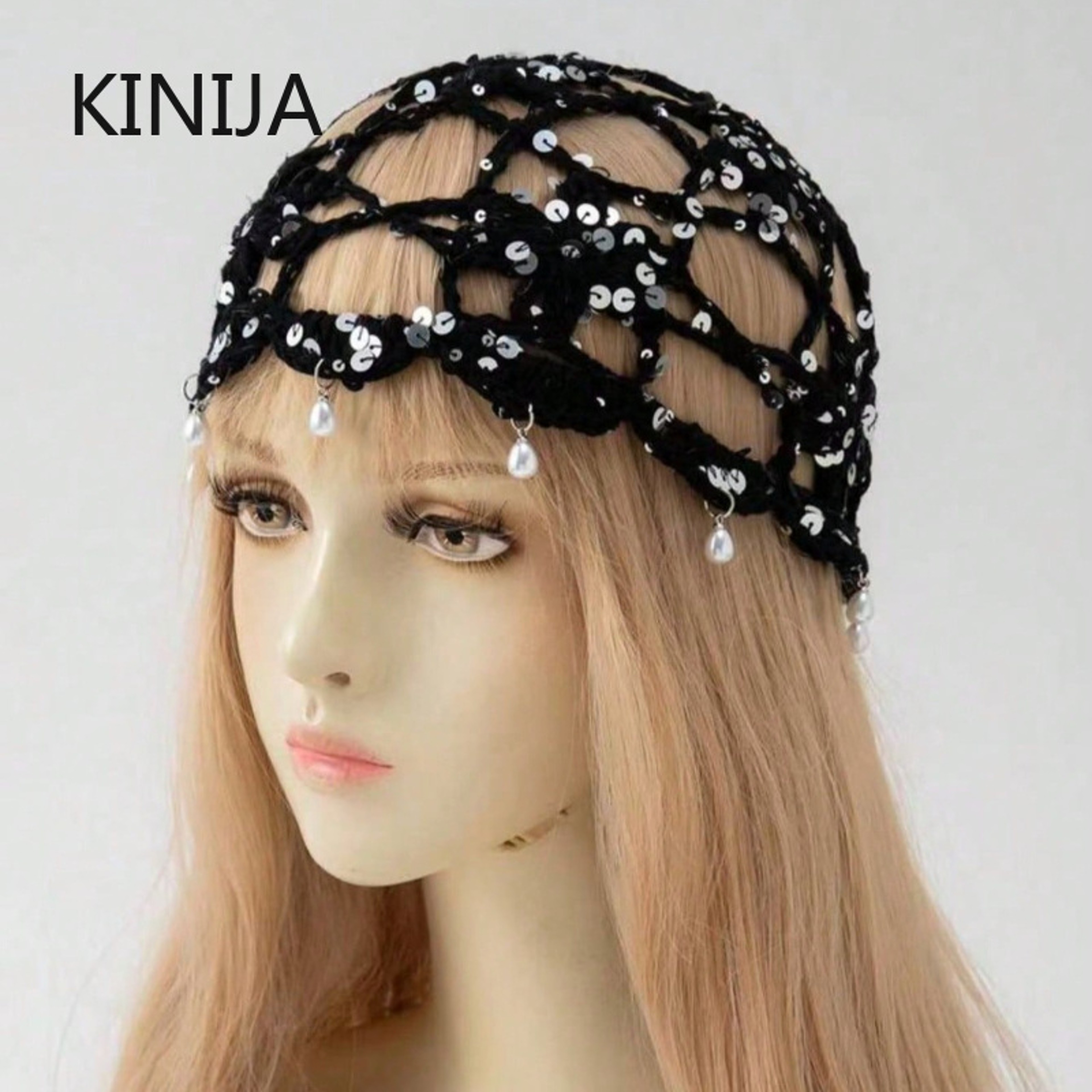 Bohemian Sequined Hollow Flower Knitted Beanie – view 5