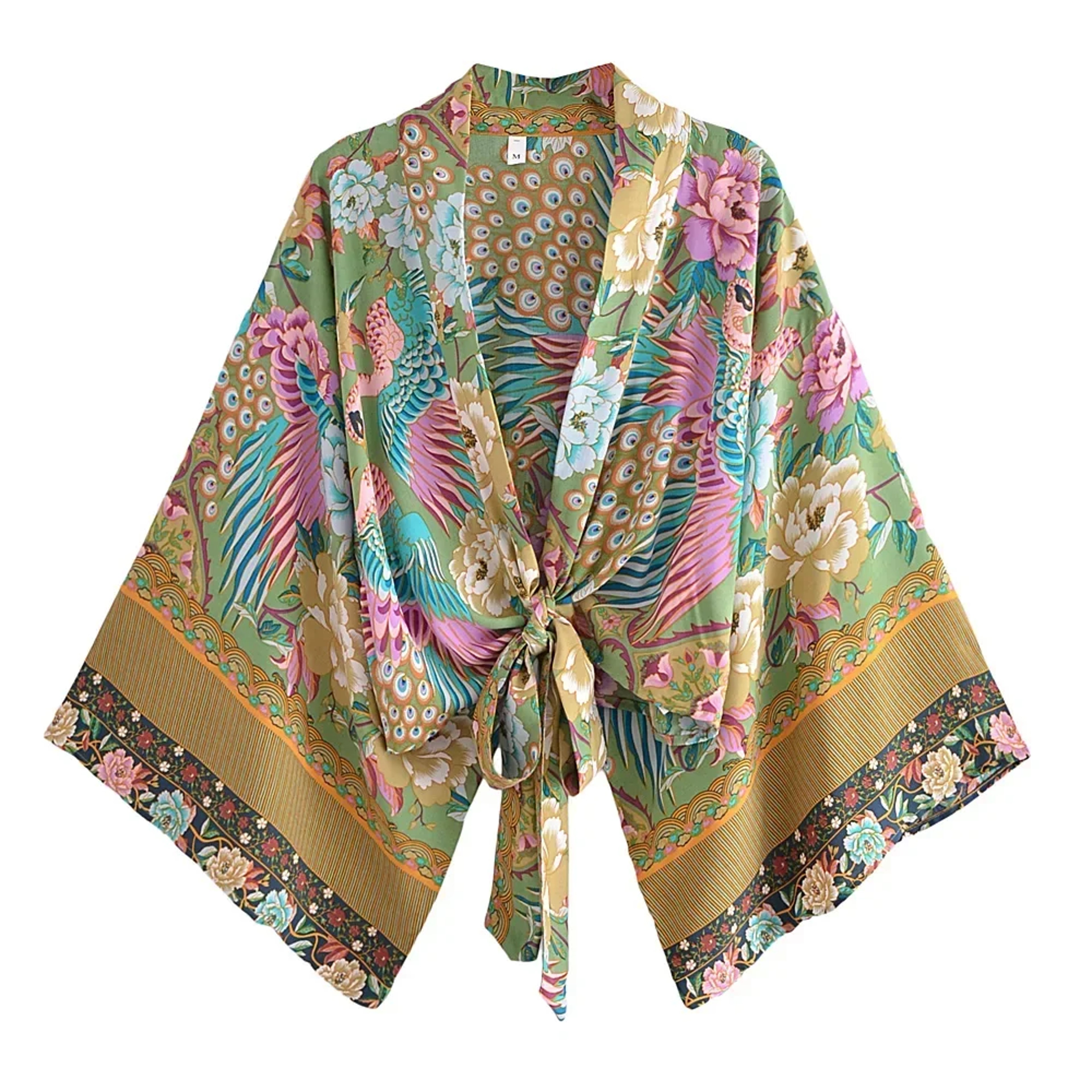 Boho Floral Print Kimono Beach Cover Up – view 10