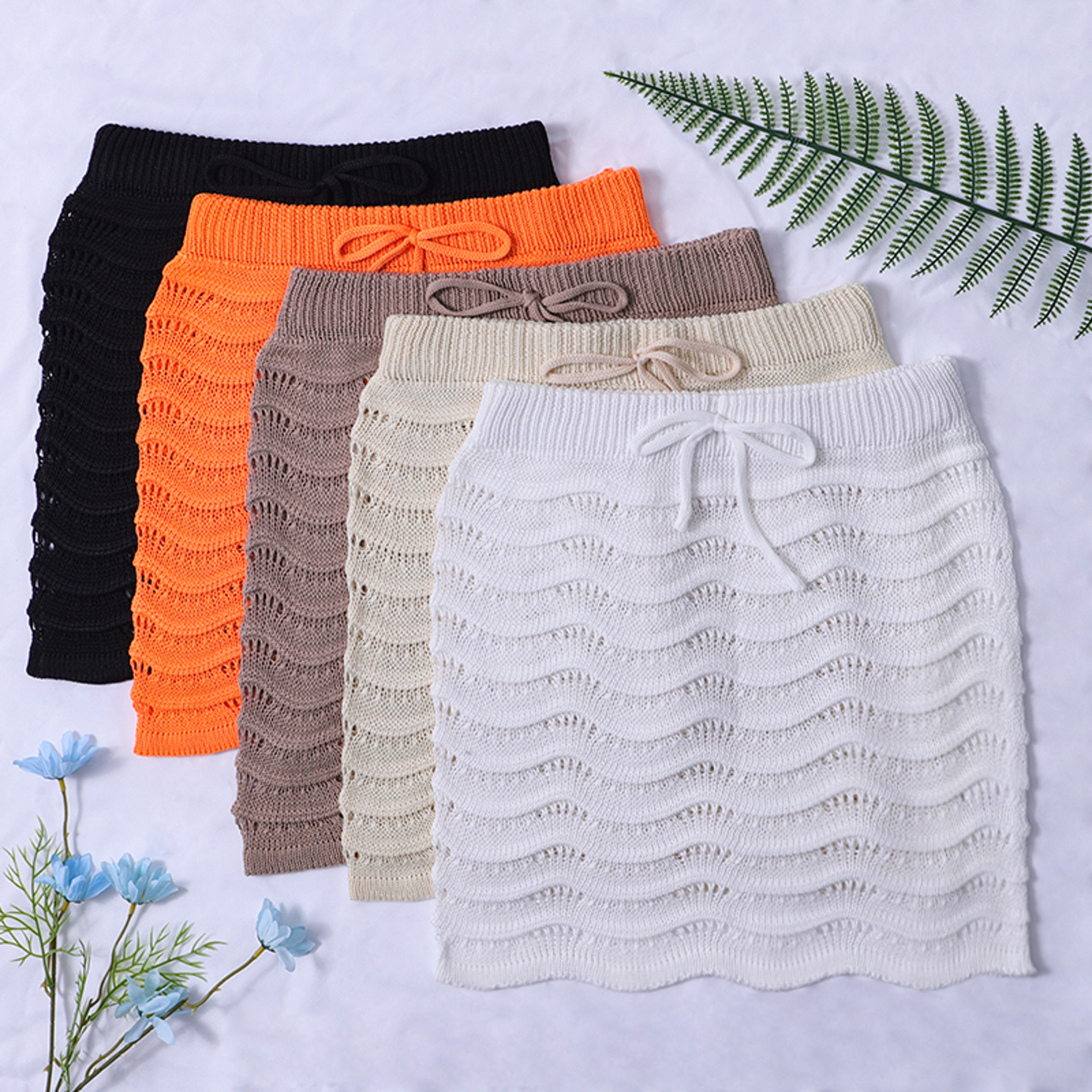 Solaria Knit Crochet Beach Cover Up Skirt – view 1