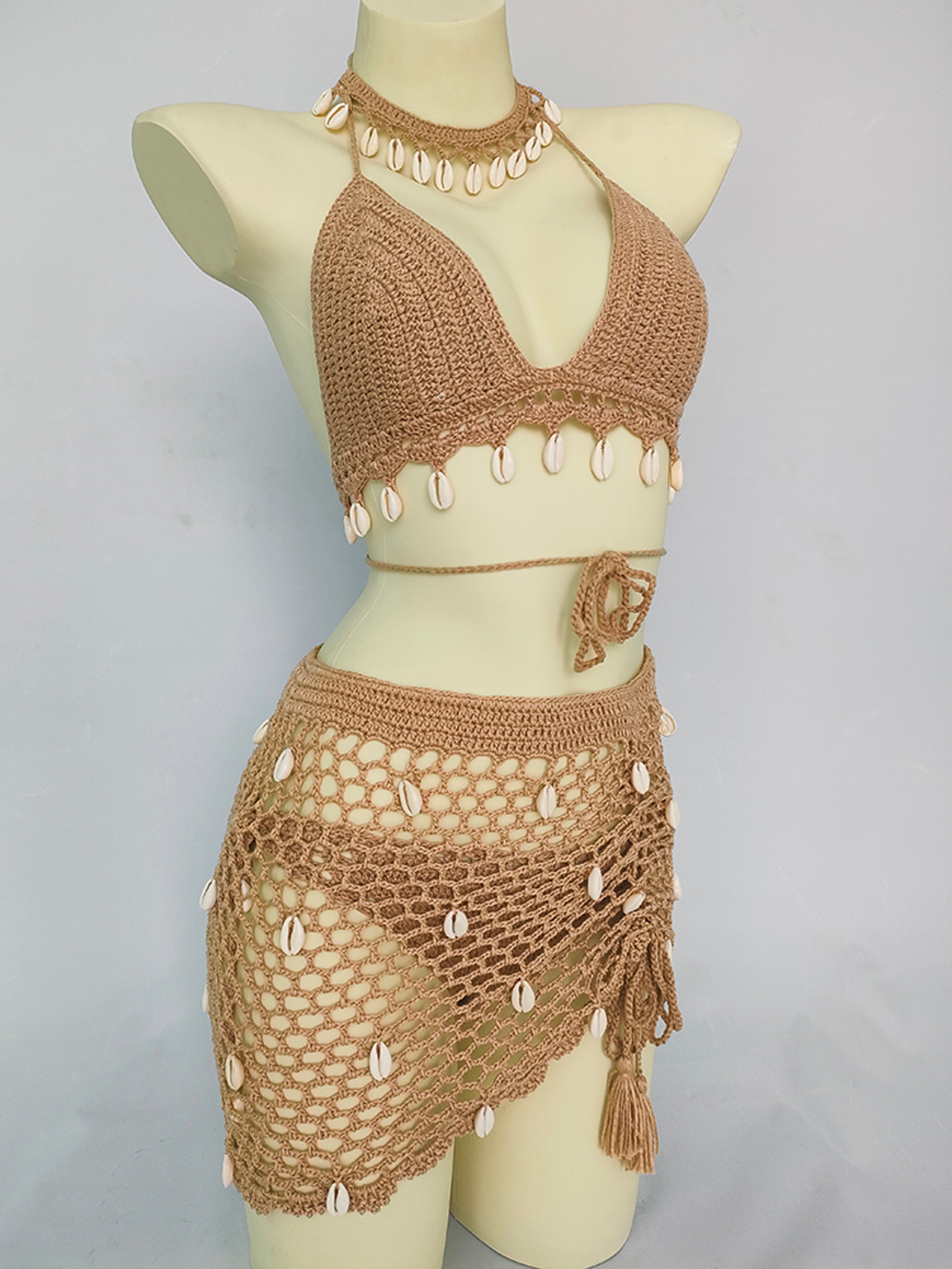 Boho Crochet Knit Cover Up Skirt – view 4