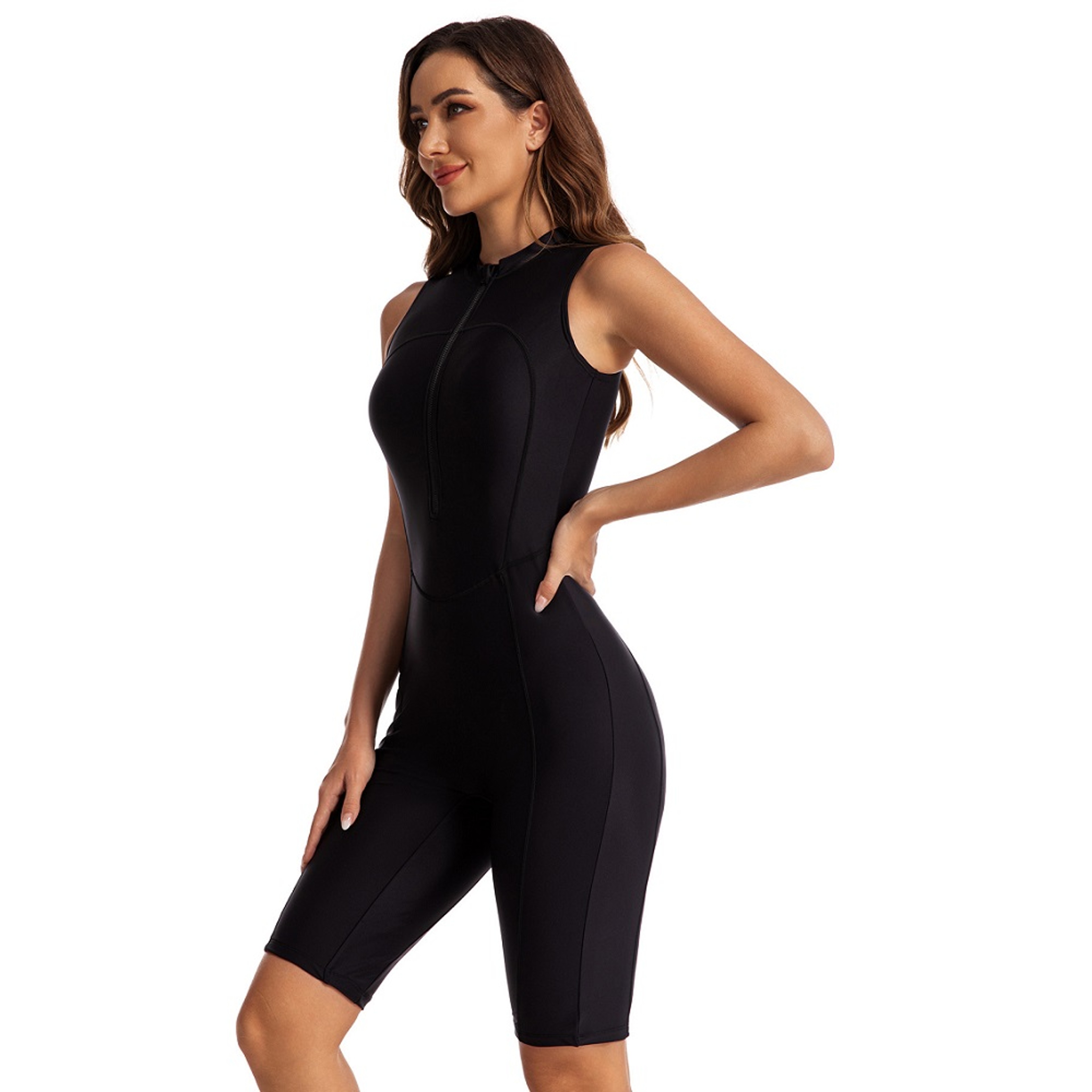 Sleek one piece swimsuit for women, stylish surfing suit and beachwear – view 4