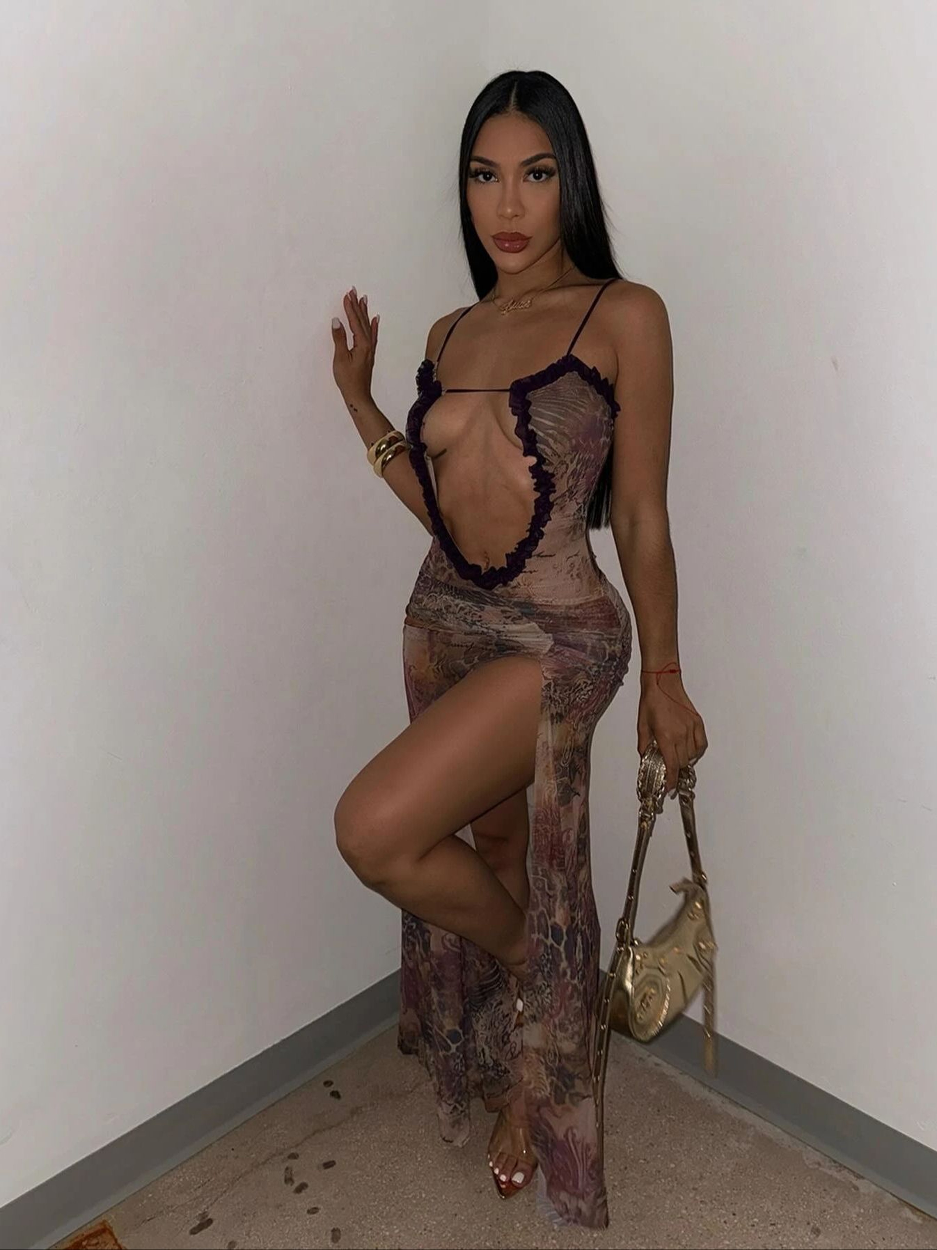 Black Sheer Mesh Beach Dress Long Sleeve Lace Up Cover Up 6