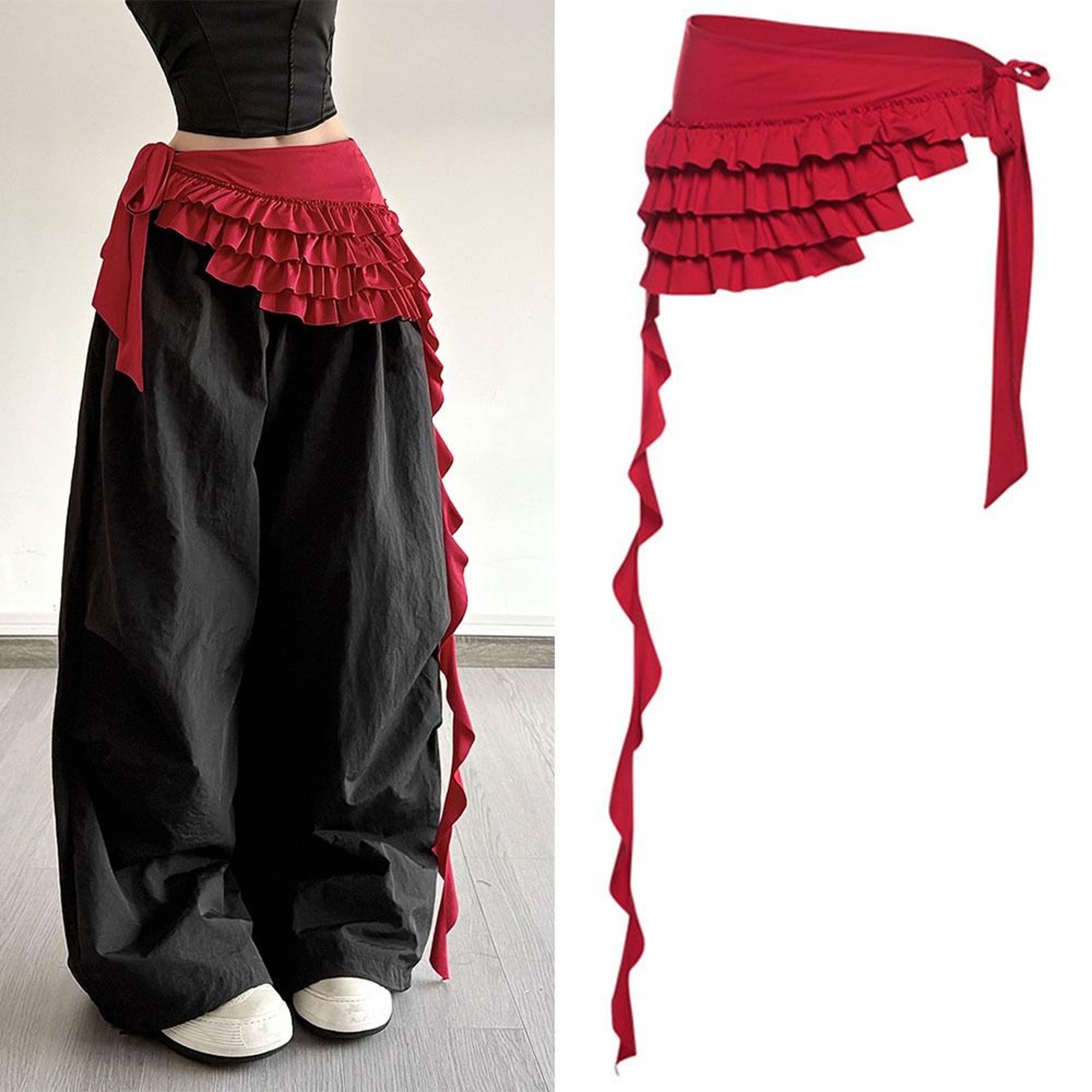 Embroidered Flower Lace Mini Skirt Y2K Streetwear Sheer Lace Skirt – view 1