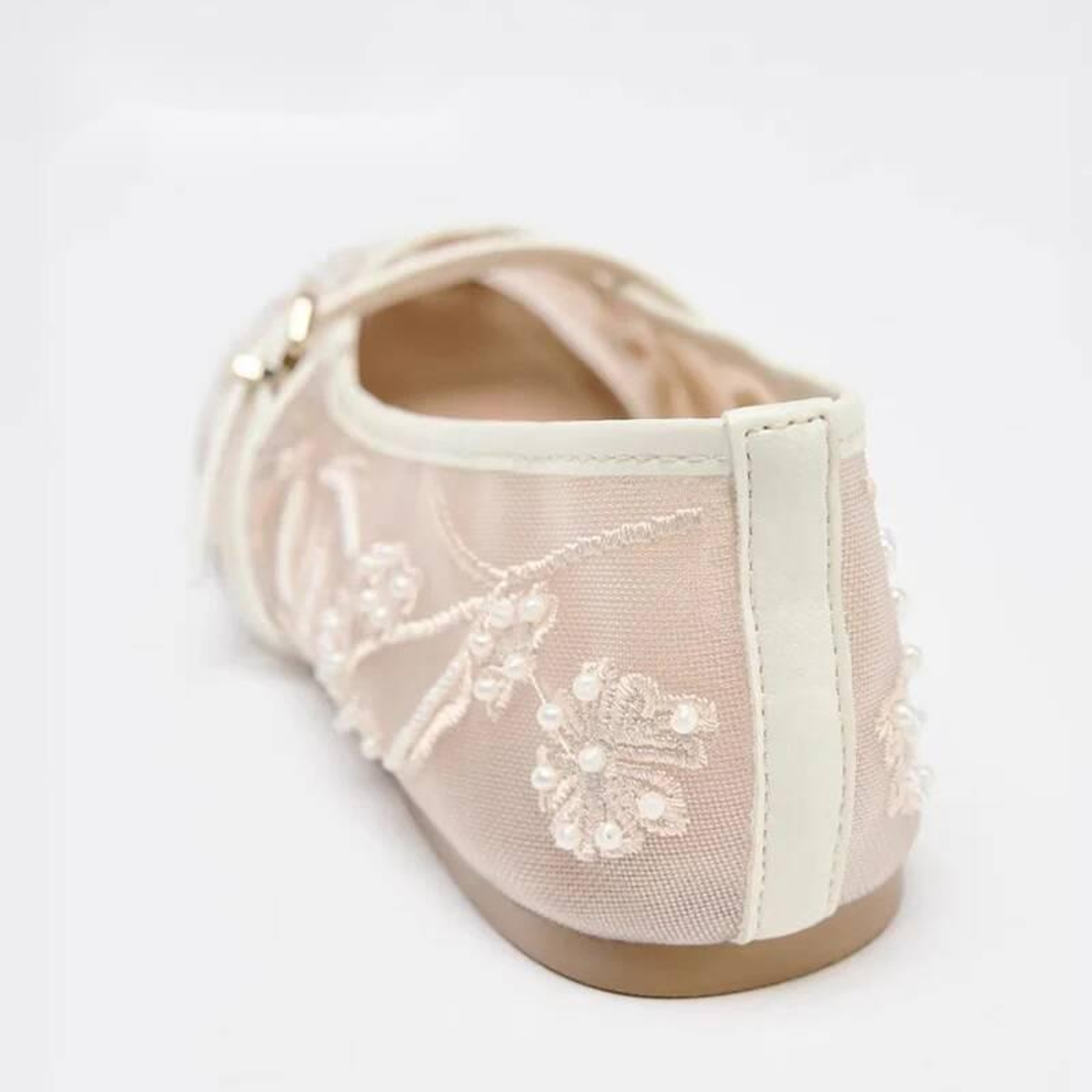 Floral Pearl Mesh Mary Jane Flats 3