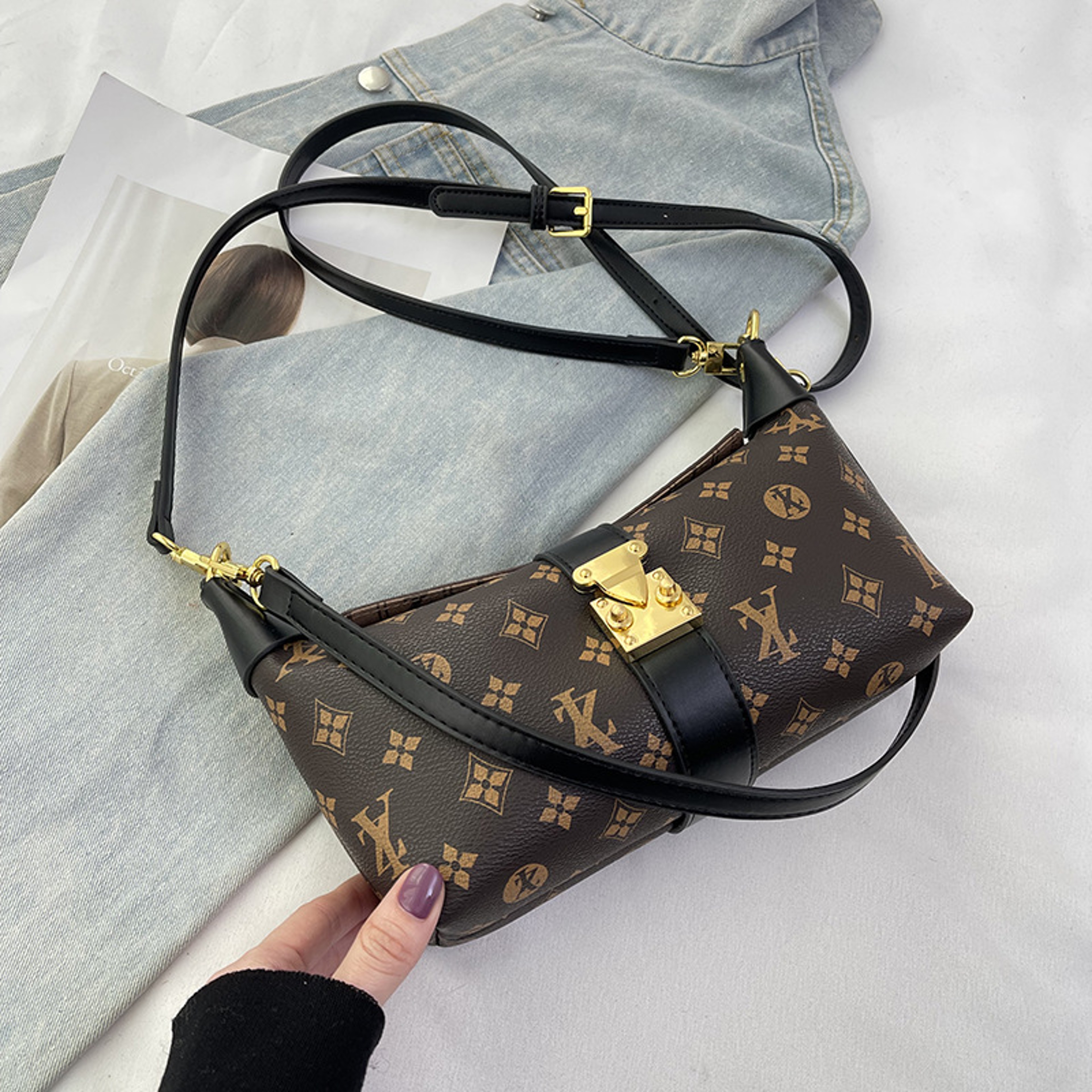 Classic horn bag with vintage print for women daily commuting – view 7