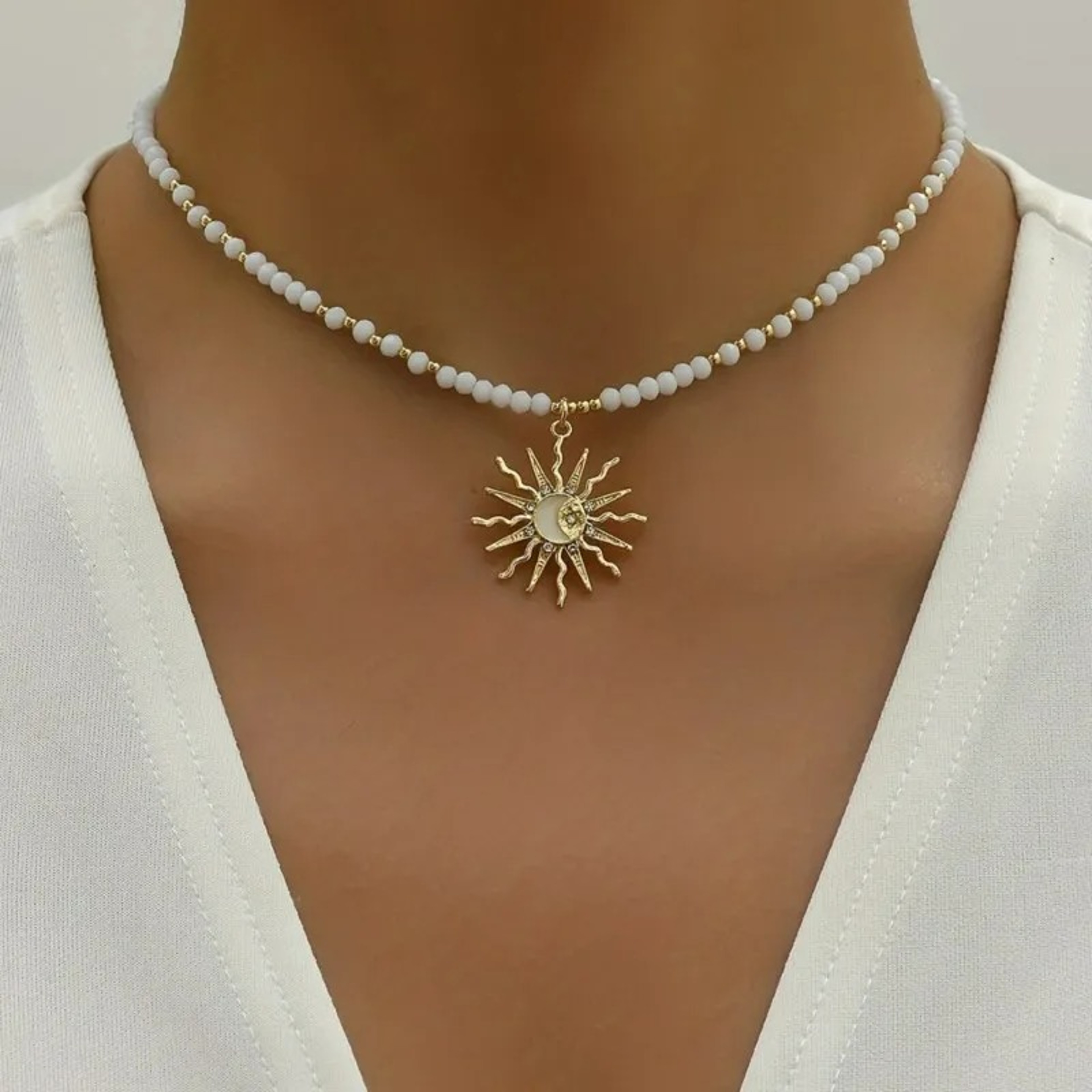 Golden Sun Turquoise Pendant Necklace 2