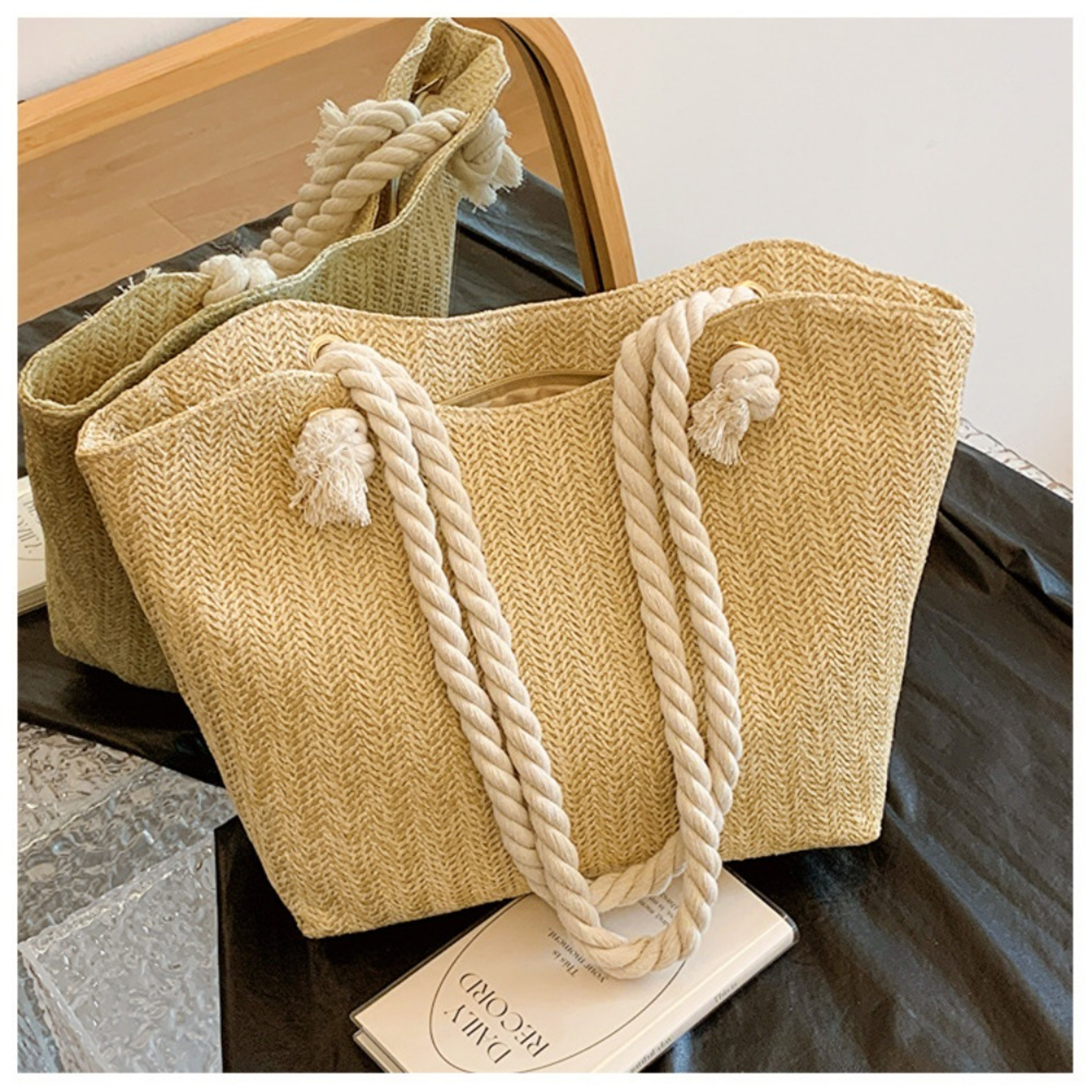 Handmade Raffia Boho Beach Tote Bag for Women – view 7
