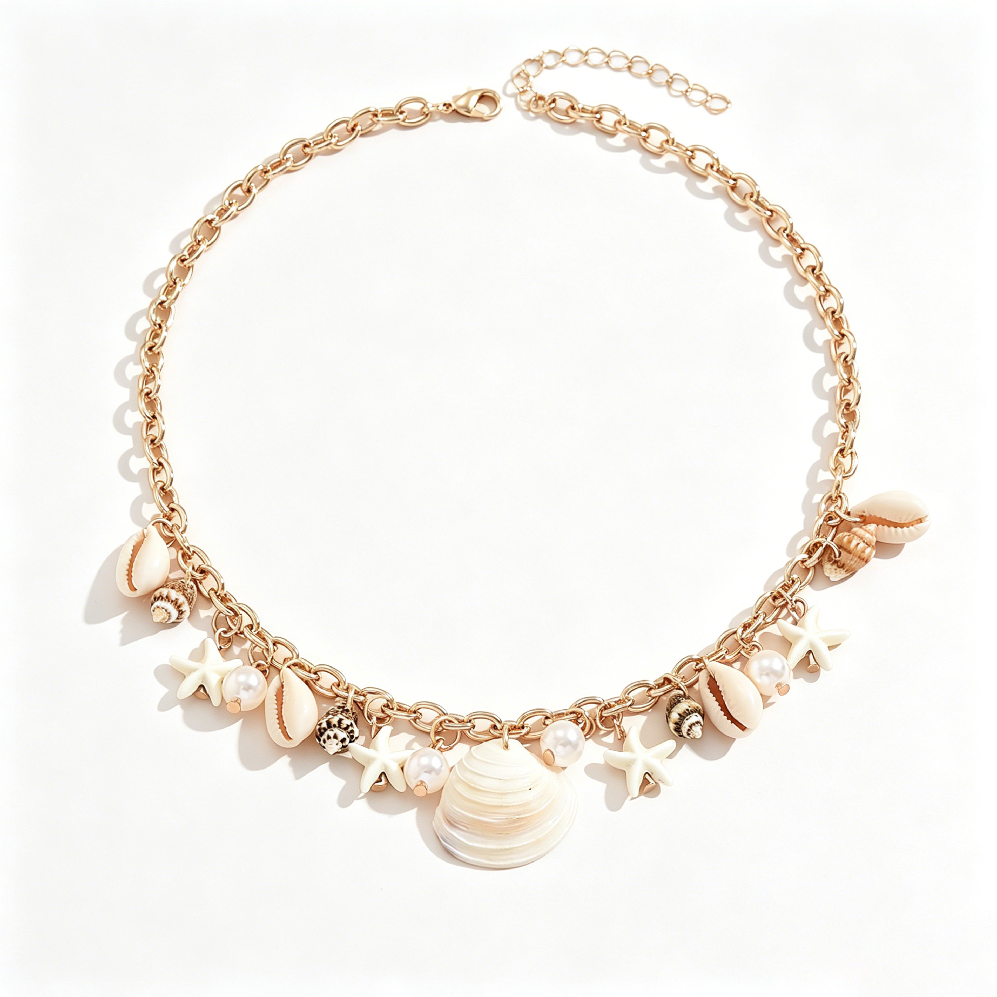 Gold Shell Choker Necklace – view 5