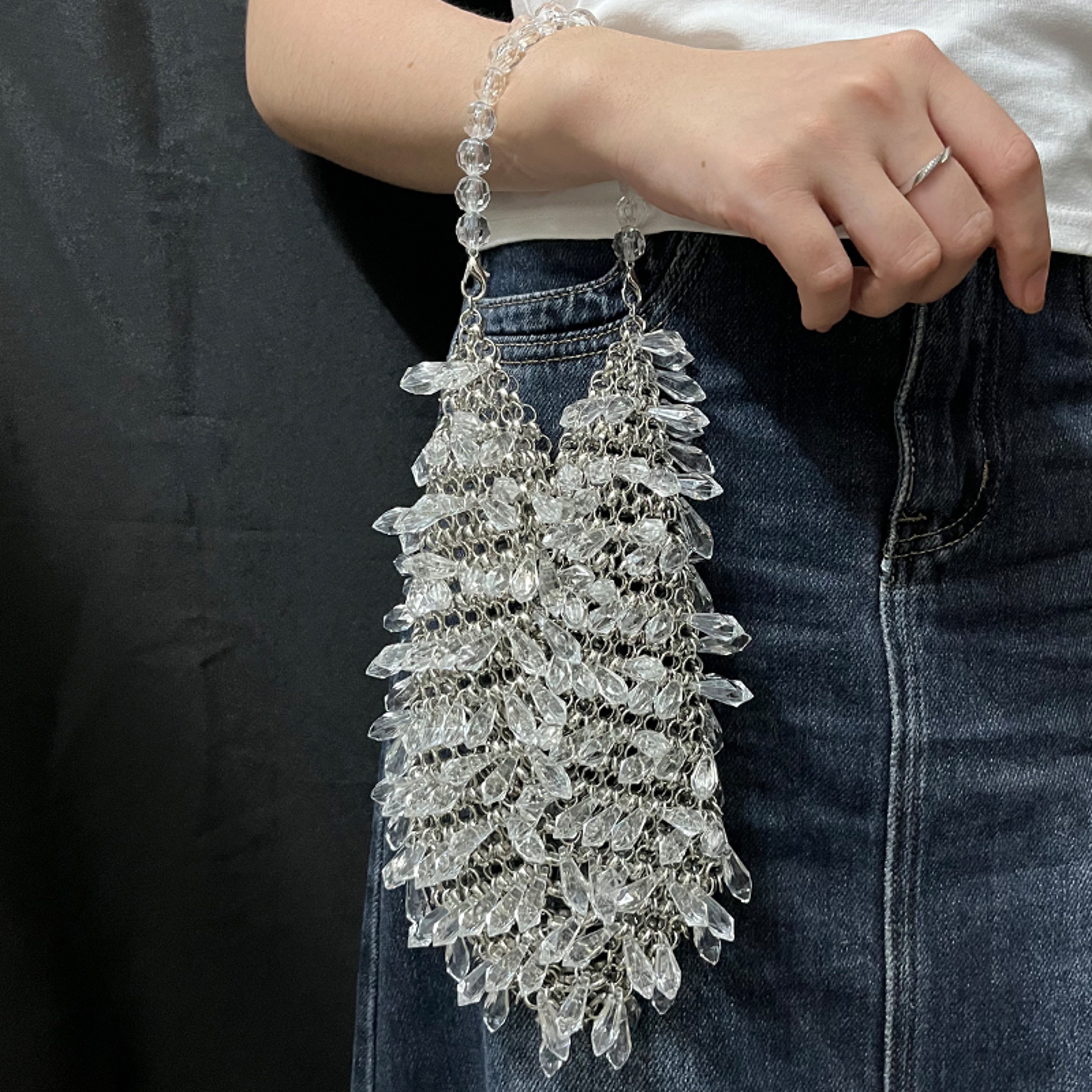 Rhinestone Bucket Bag Sparkling Evening Crossbody Handbag – view 5