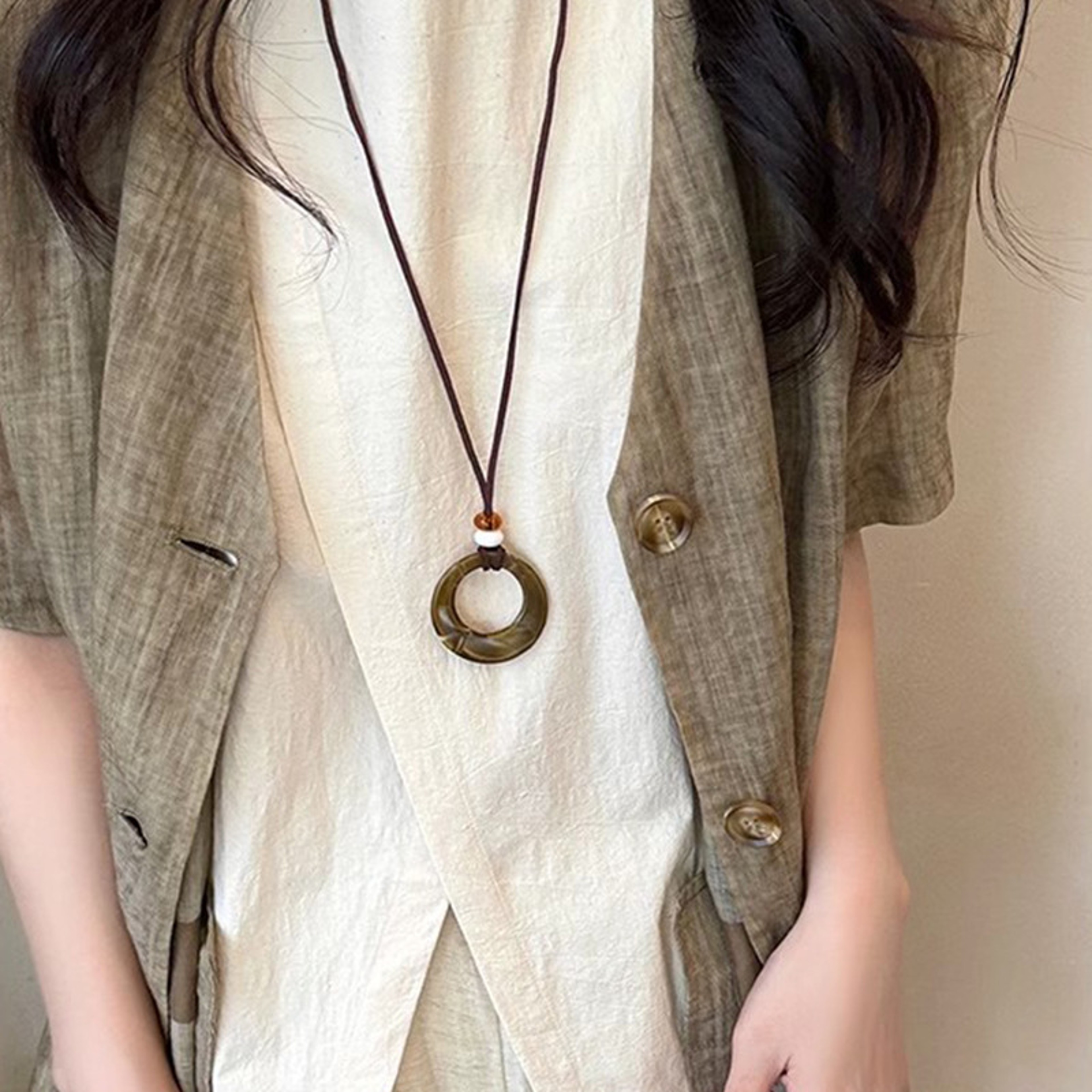 Vintage Resin Long Sweater Necklace – view 2