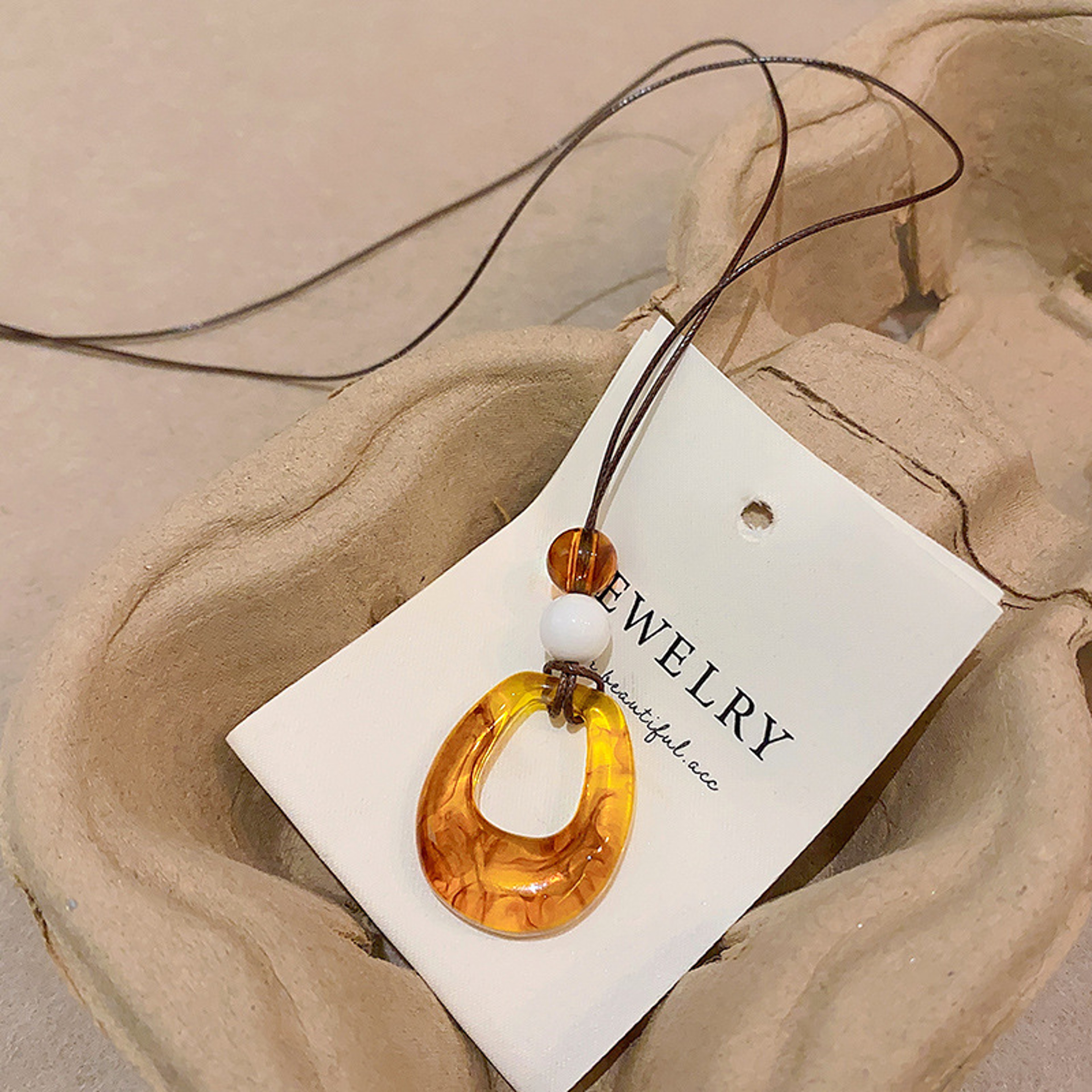Vintage Resin Long Sweater Necklace – view 8