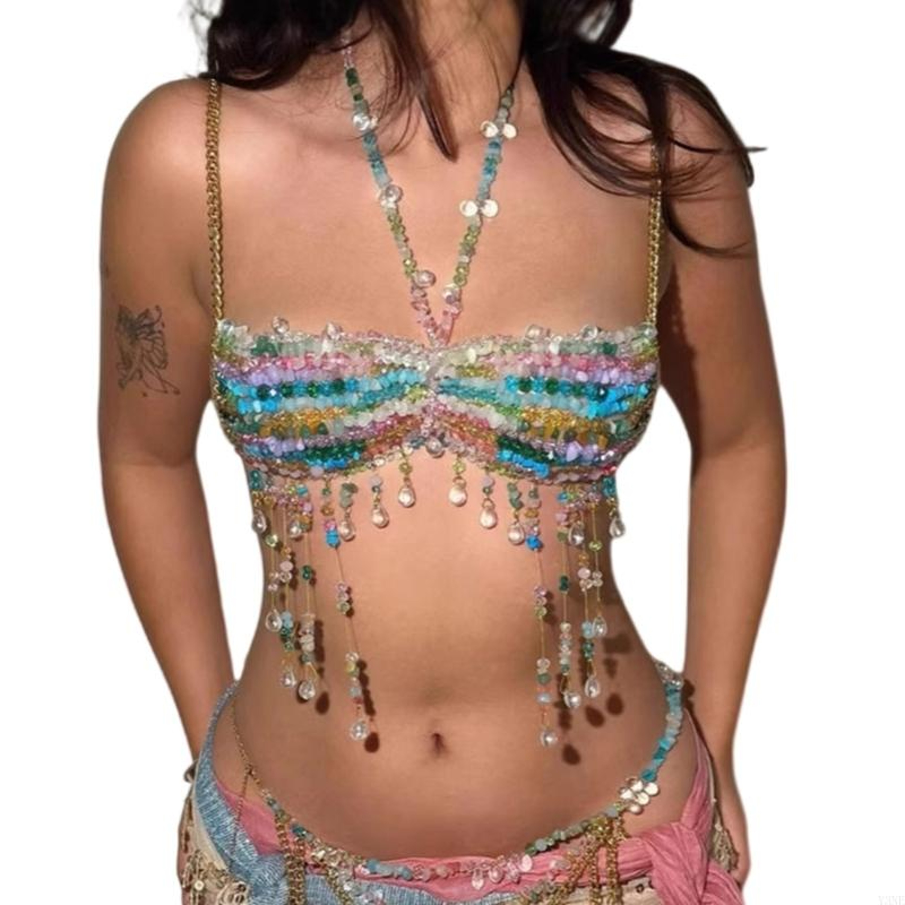 Bohemian Beaded Body Chain Bra For Festival And Nightclub Wear 0