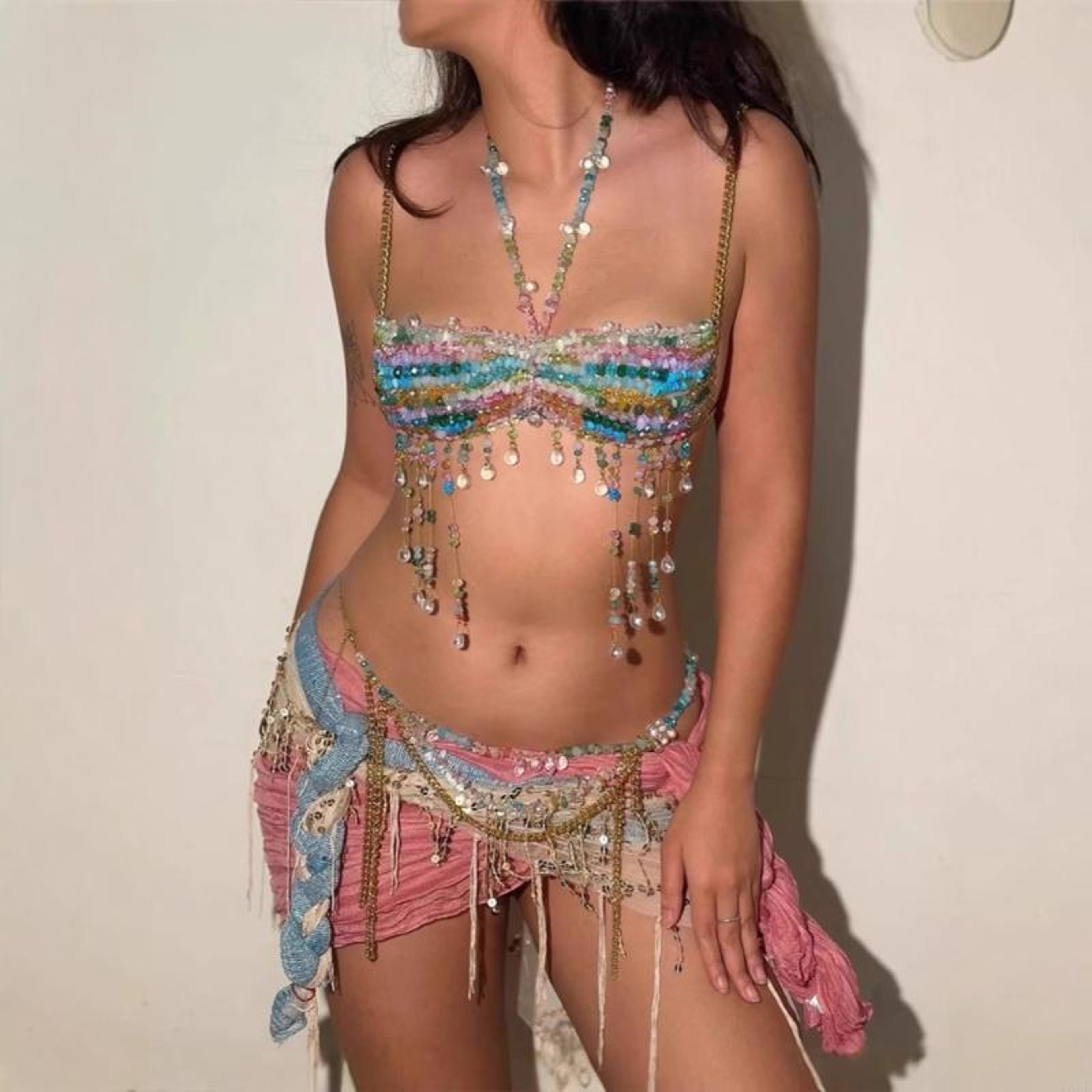 Bohemian Beaded Body Chain Bra For Festival And Nightclub Wear 2