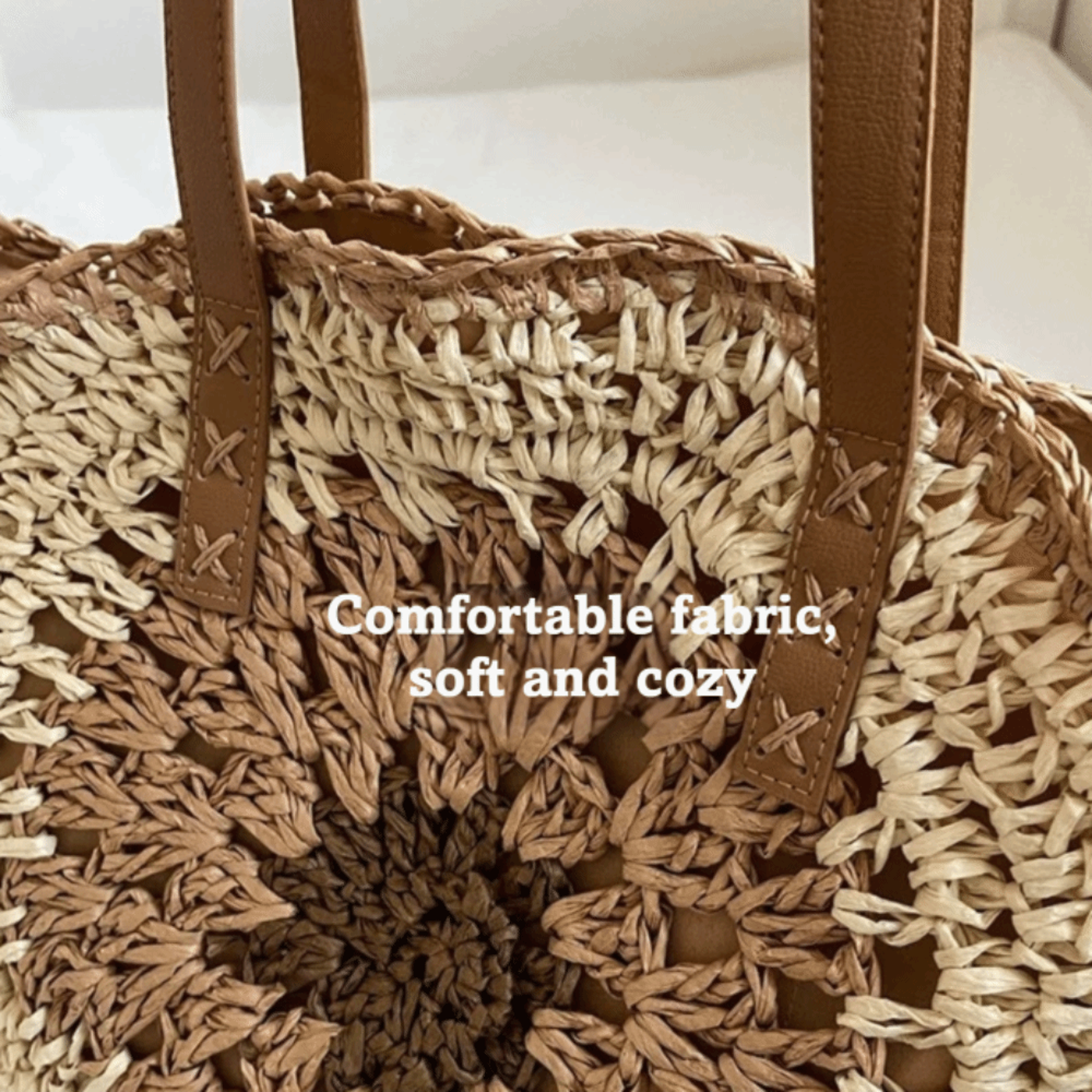 Bohemian Straw Woven Shoulder Bag and Crochet Tote – view 5